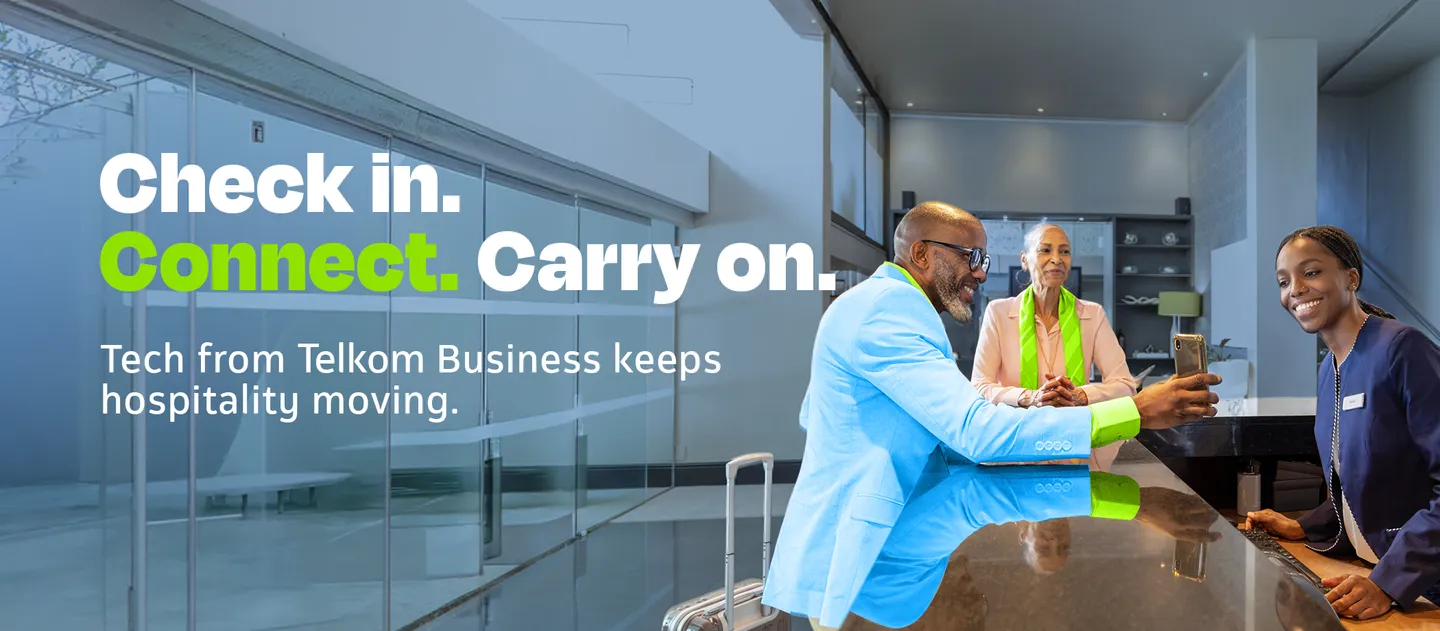 Hospitality team using Telkom Business connectivity to support guest WiFi and digital check-ins