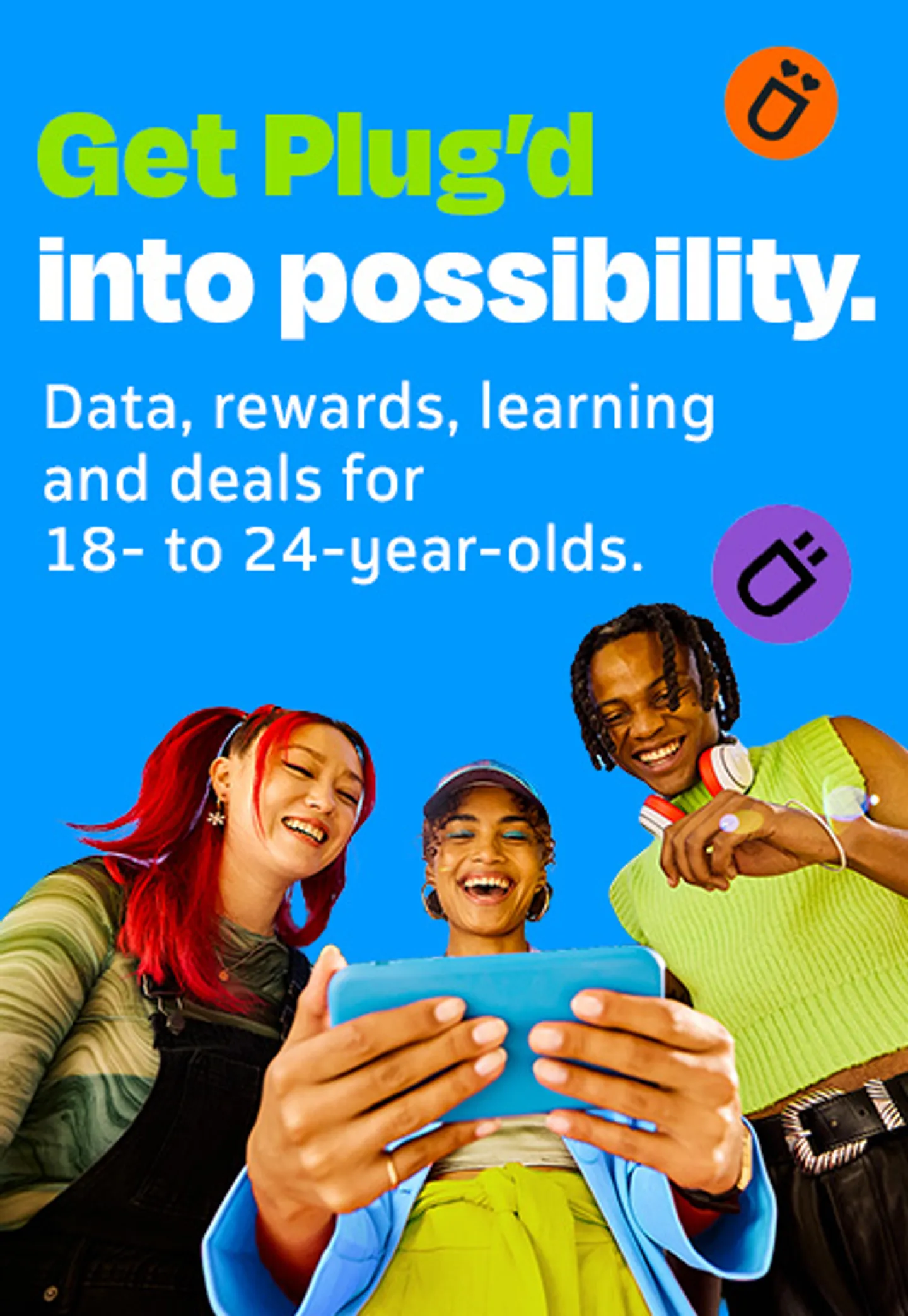 Young adult using Plug’d by Telkom on smartphone