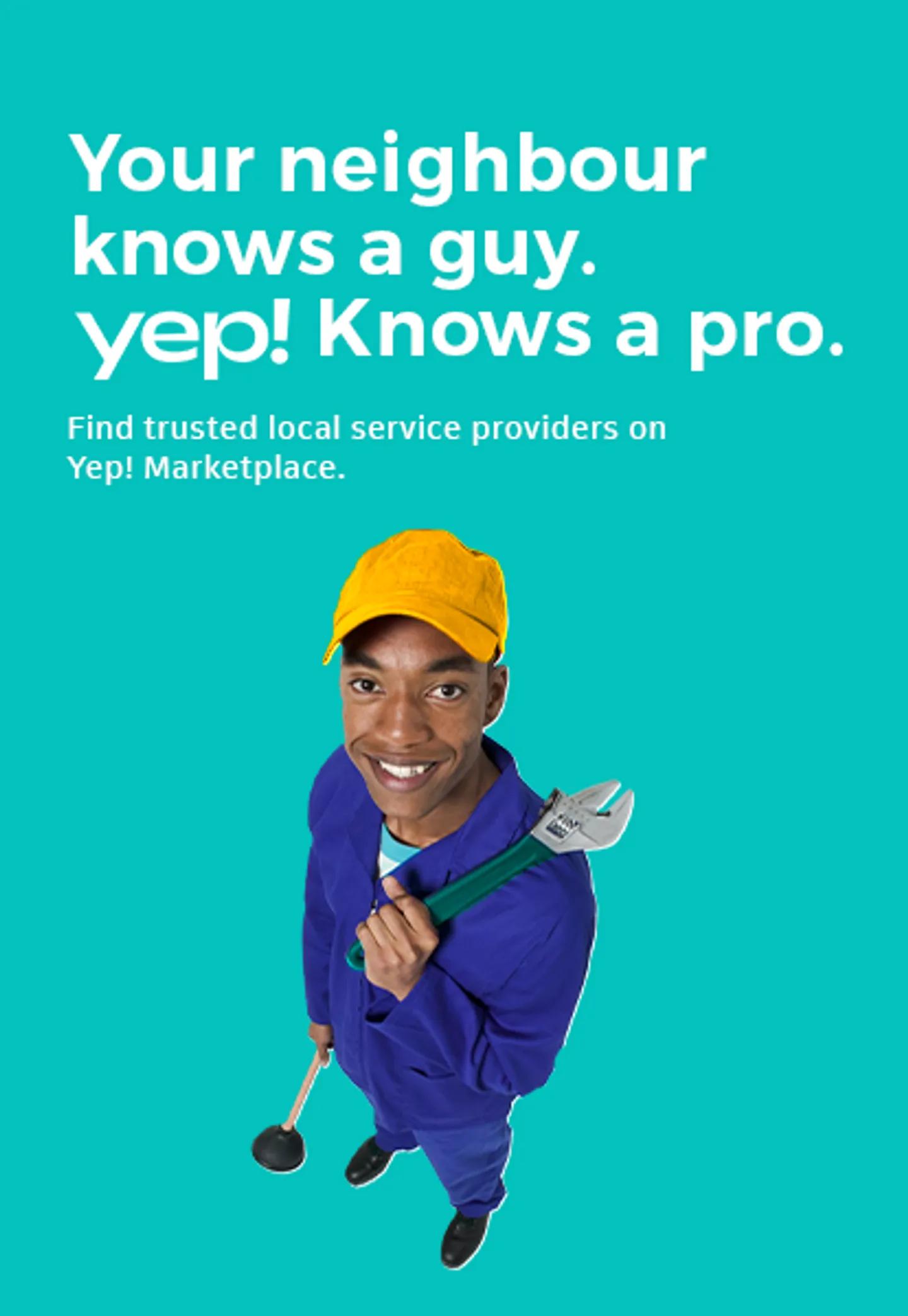 Customer using Yep! Marketplace to find trusted local service providers