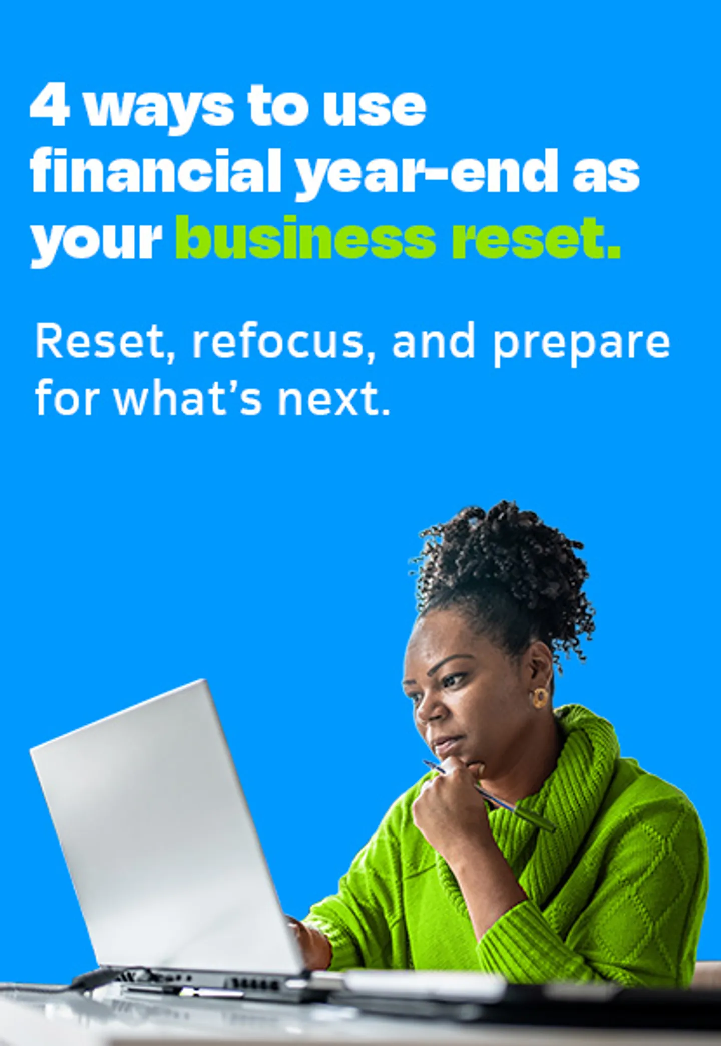 Business owner reviewing financial year-end reports