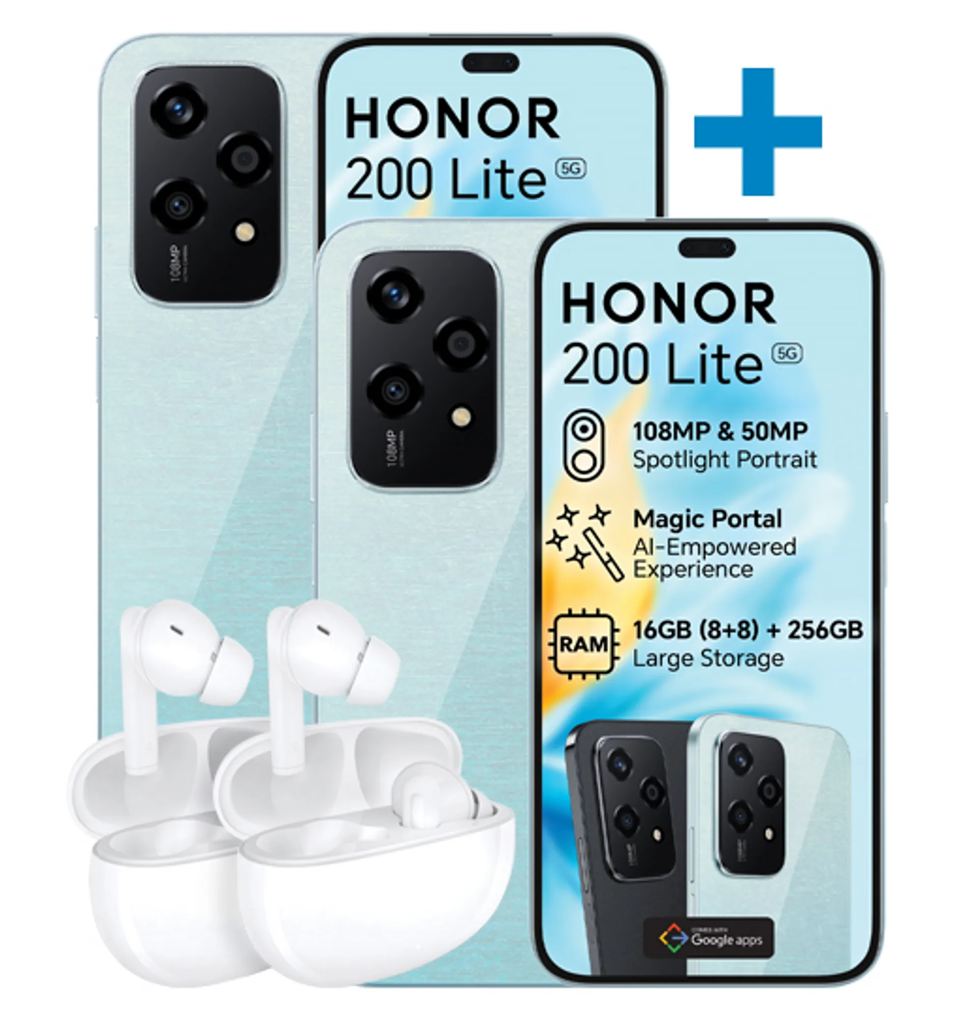 2xHonor200Lite256GBPlusEarbudsX5BundleStarryBlueStarryBlueStarryBlue Slide