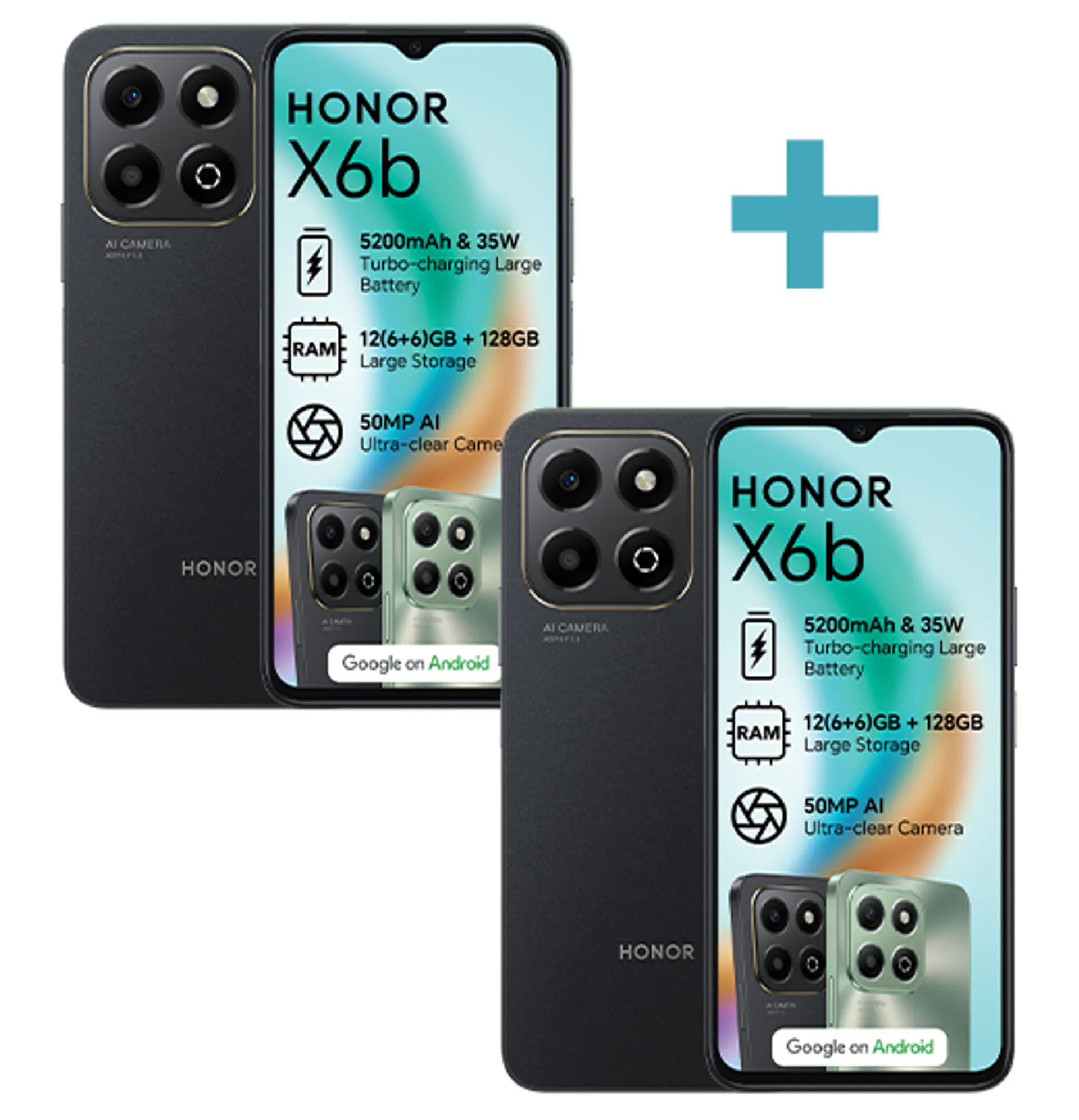 2xHonorX6B128GBBundleMidnightBlackMidnightBlackMidnightBlack Slide