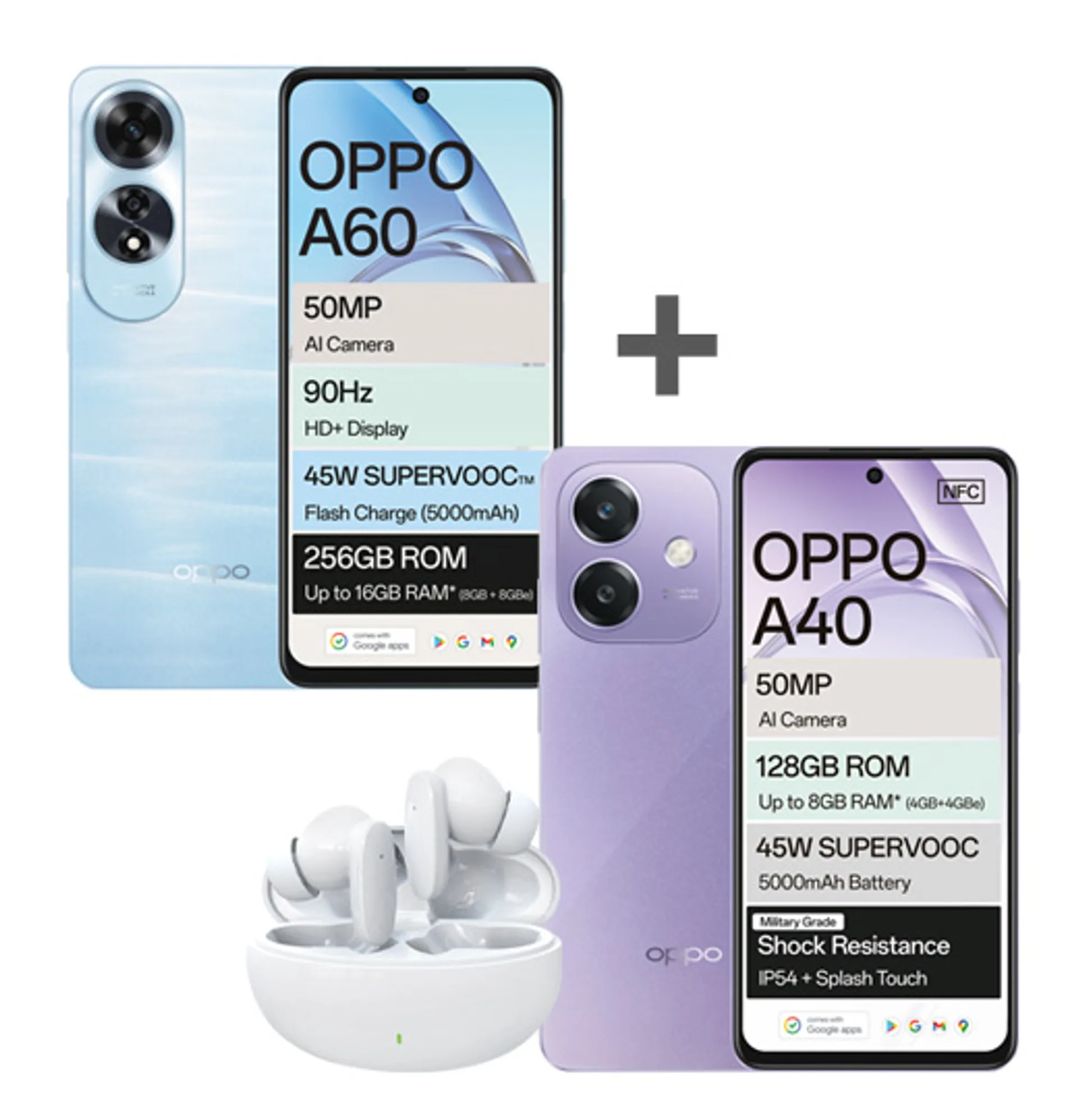 2xOppoA60256GBOppoA40128GBPlusBudsWavyBlueStarryPurpleWavyBlue Slide