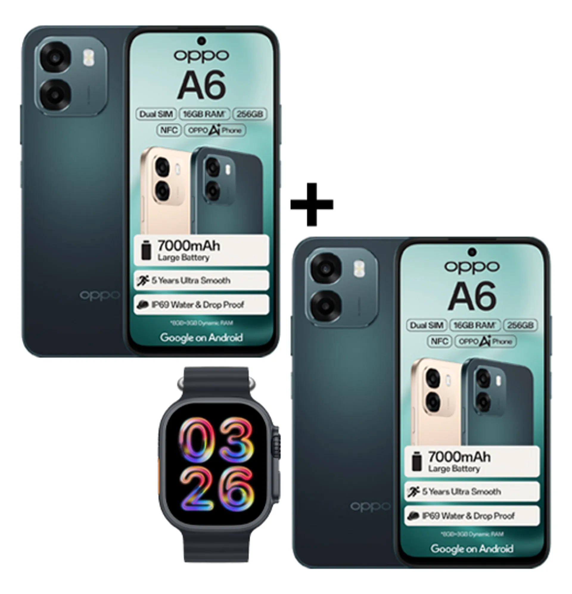 2xOppoA6256GBPlusWatchBundleBlueBlue Slide