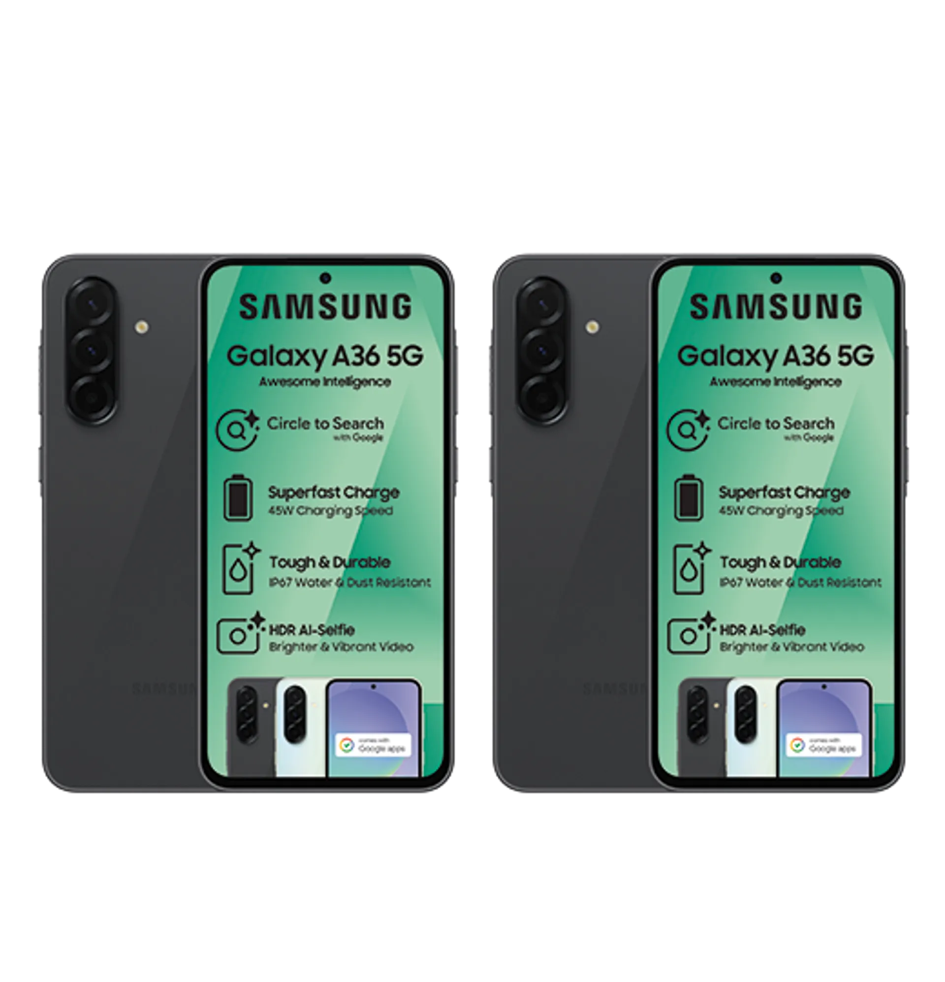 2xSamsungGalaxyA36128GBBundleAwesomeBlackAwesomeBlackAwesomeBlack Slide