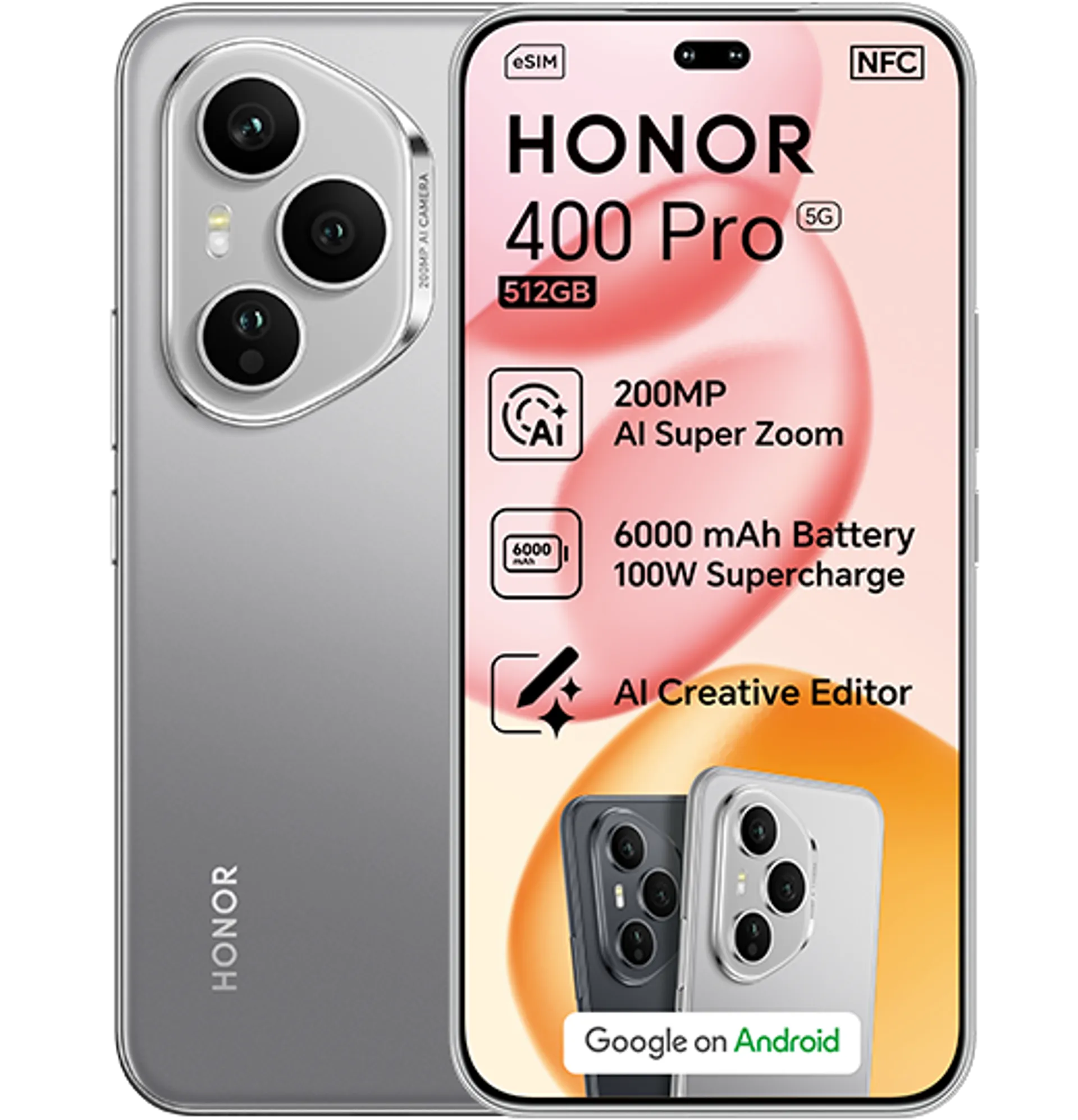 Honor 400 Pro Lunar Grey Honor Choice Watch 2i White slide