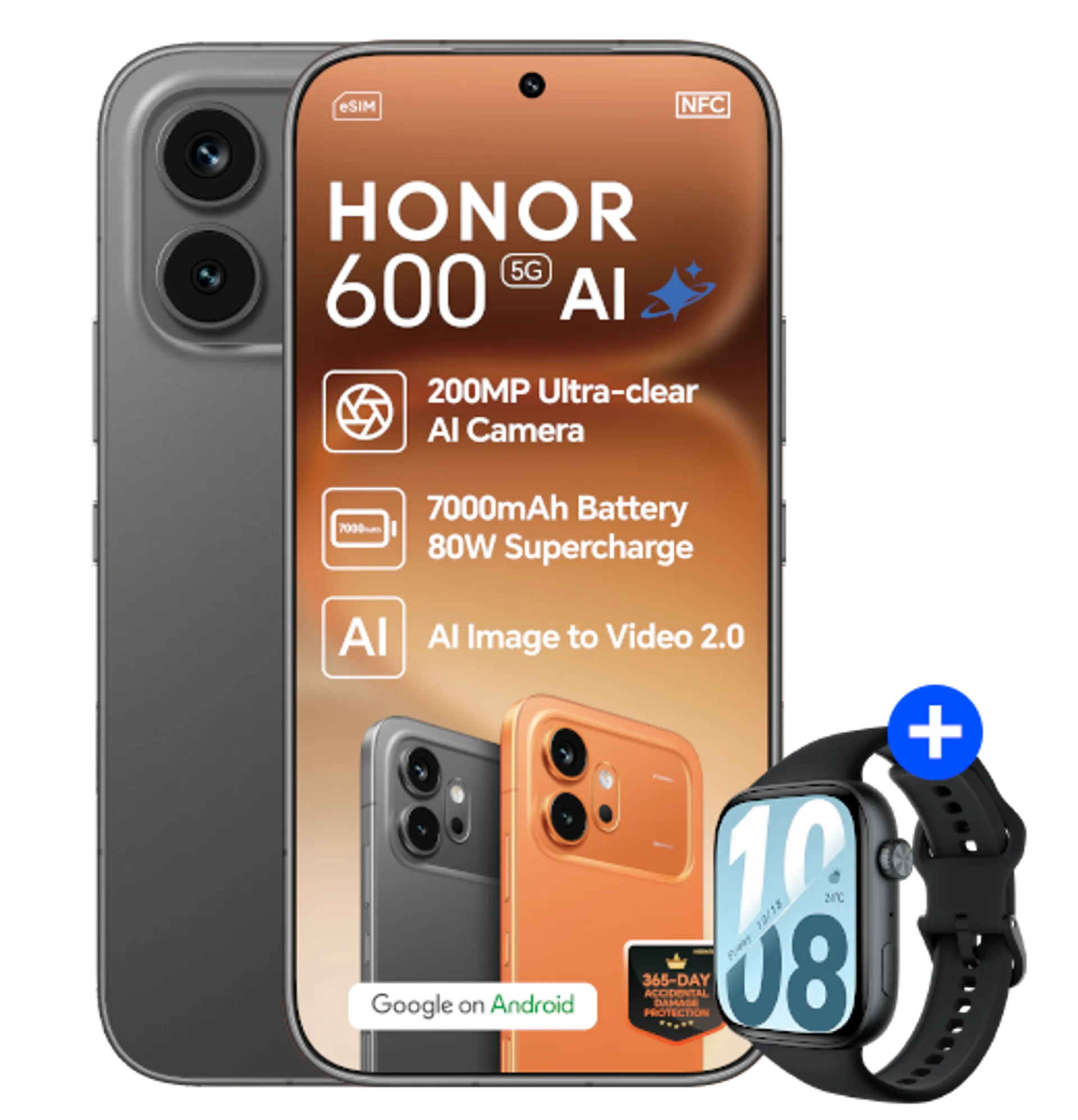 Honor 600 Black Honor Watch X5i Black slide