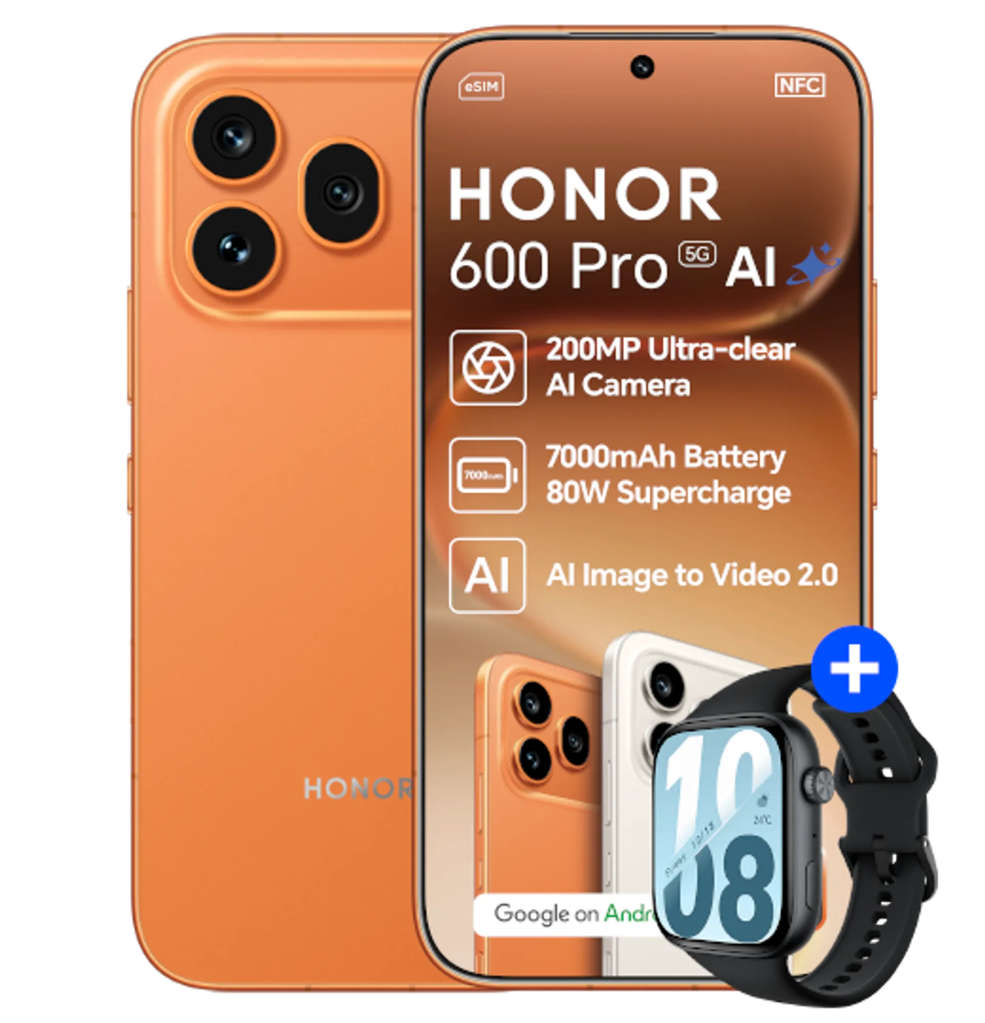 Honor 600 Pro Orange Honor Watch X5i Black slide