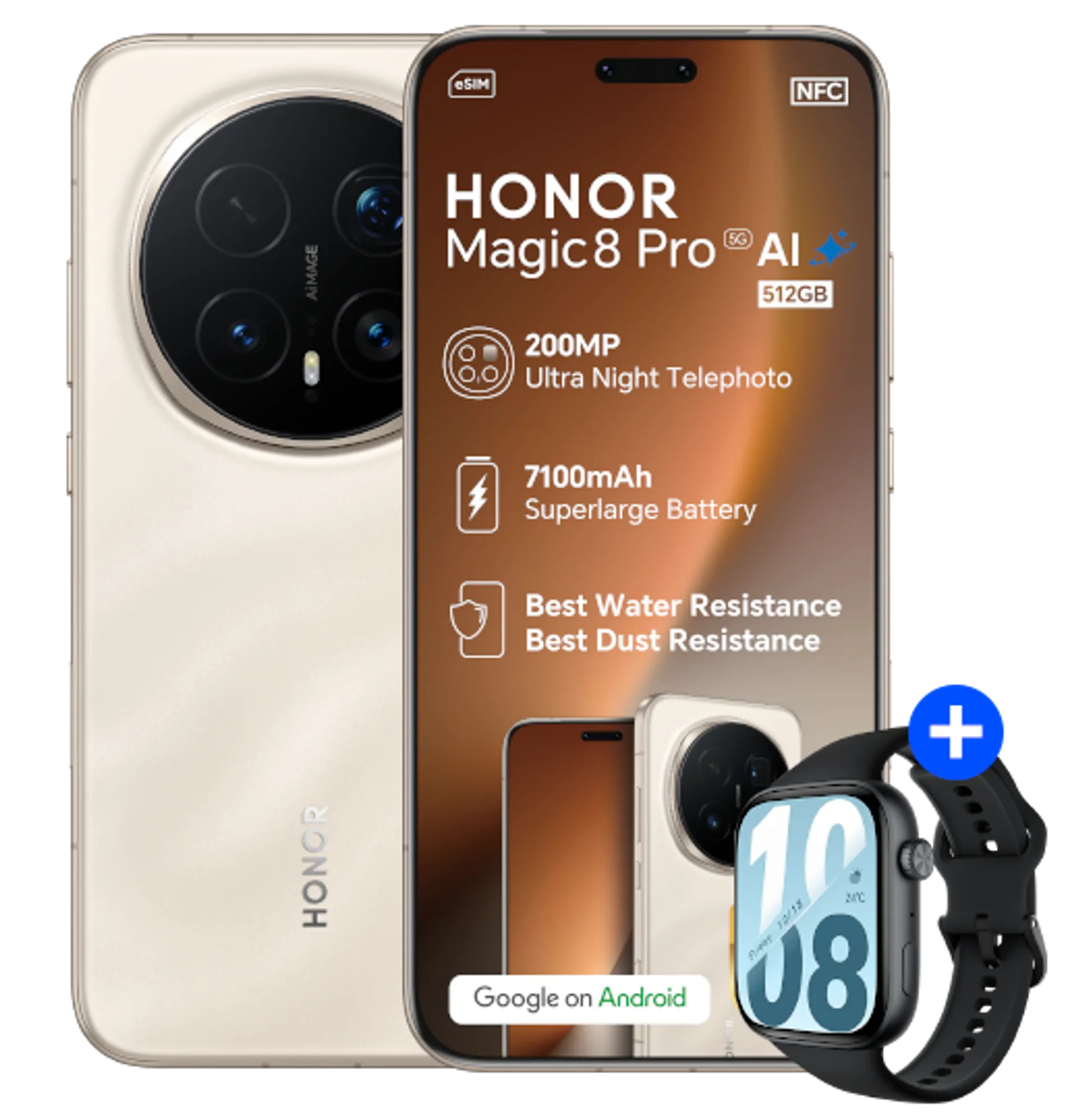 Honor Magic 8 Pro Gold Honor Watch X5i Black slide