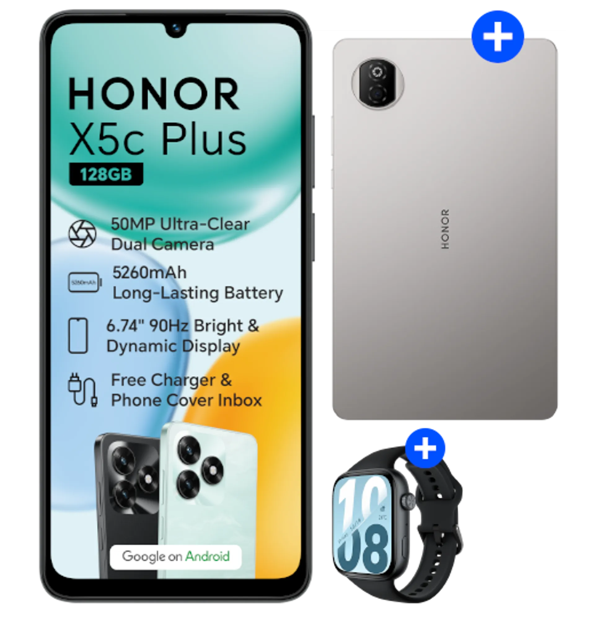 Honor X5C Plus with Pad X7 WIFI Black Honor Watch X5i Black slide