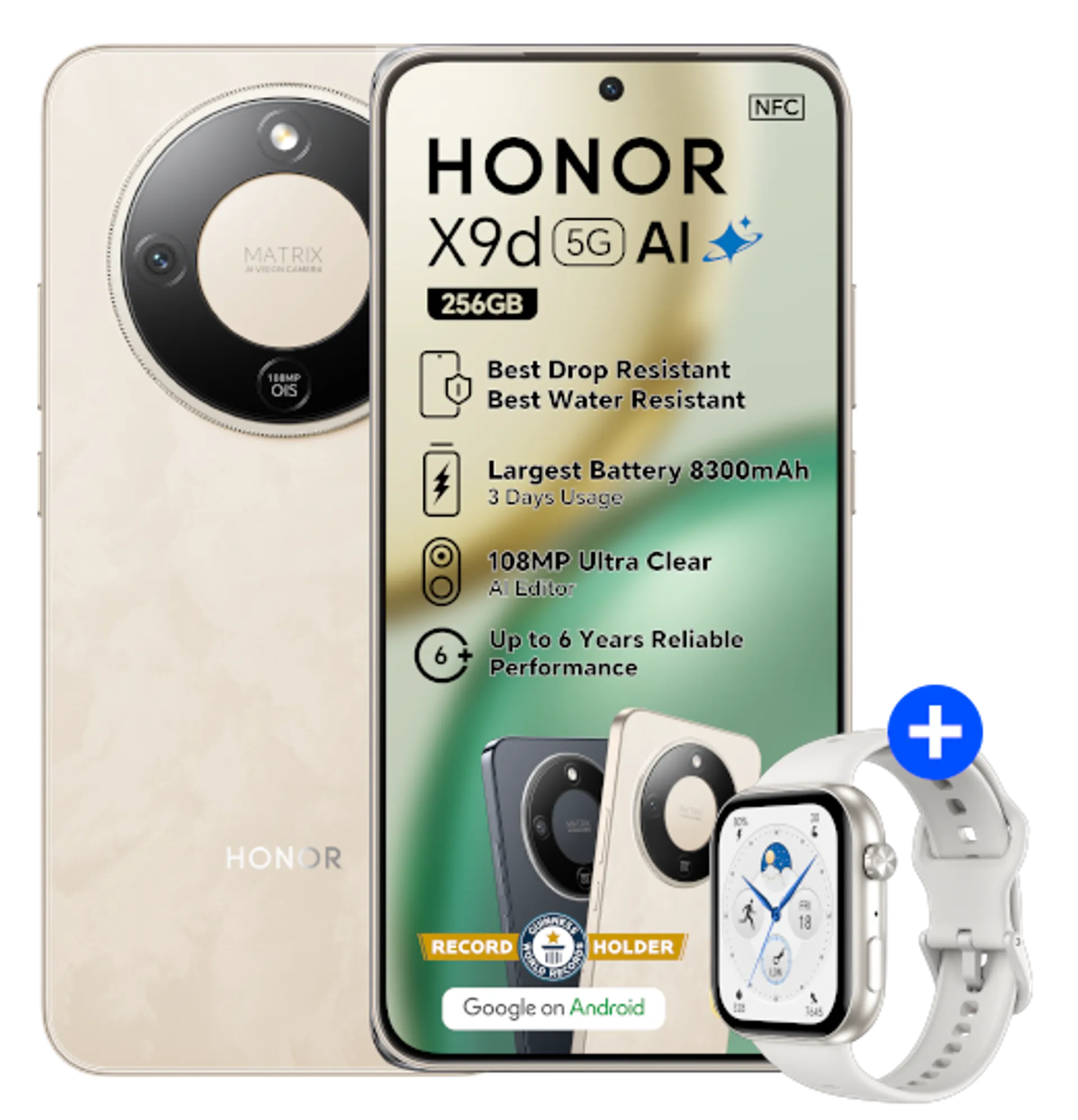 Honor X9D Gold Honor Watch X5i Black slide