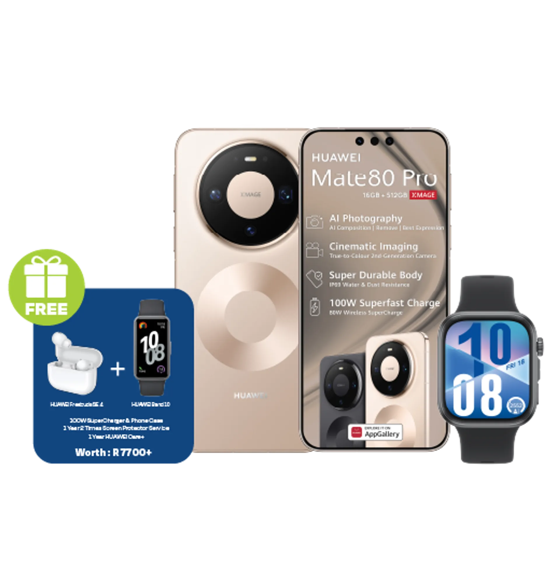Huawei Mate 80 Pro Gold Huawei Watch Fit4 Black slide