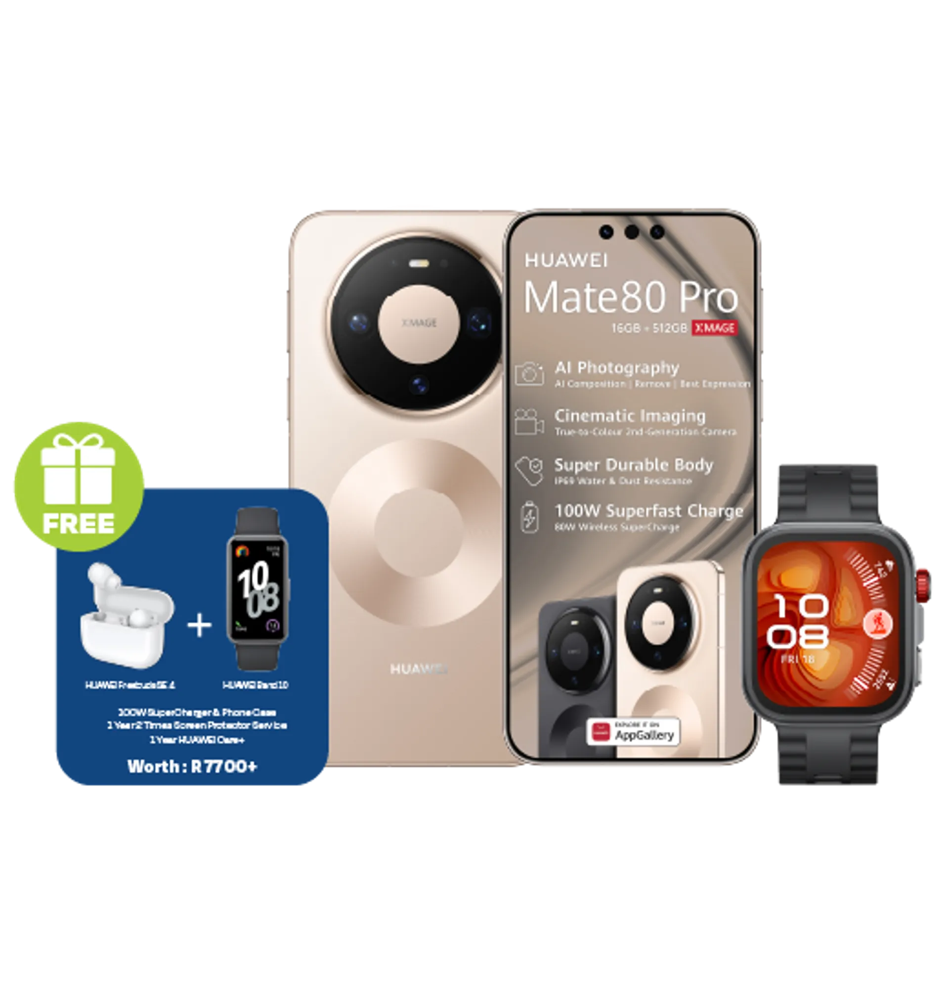 Huawei Mate 80 Pro Gold Huawei Watch Fit4 Pro Black slide
