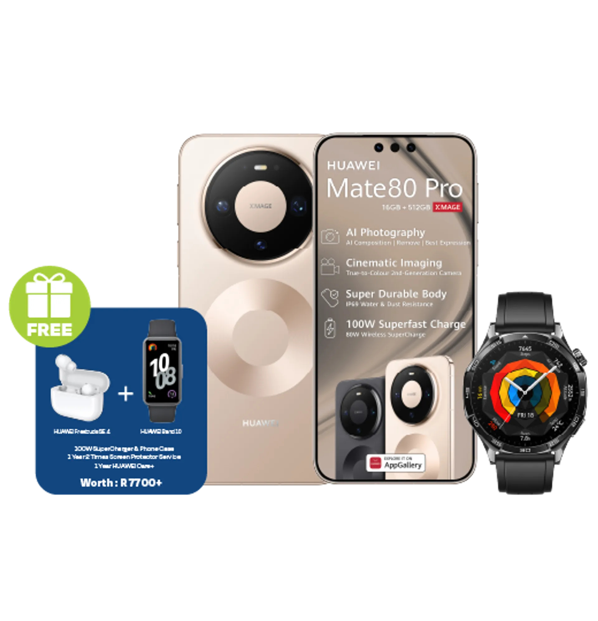 Huawei Mate 80 Pro Gold Huawei Watch GT5 Black slide