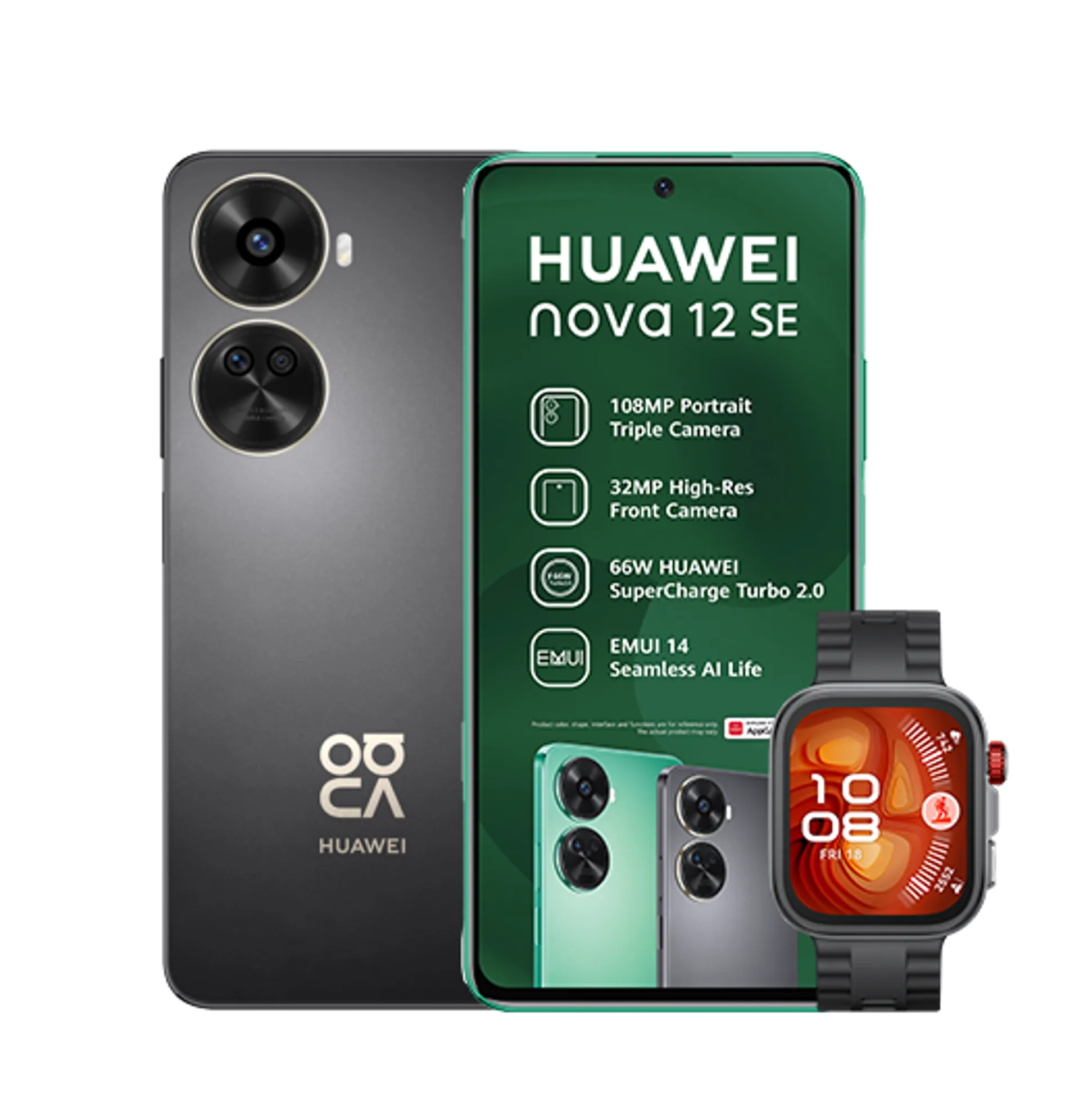 Huawei Nova 12SE Plus Freebuds SE 2 Black Huawei Watch Fit4 Pro Black slide