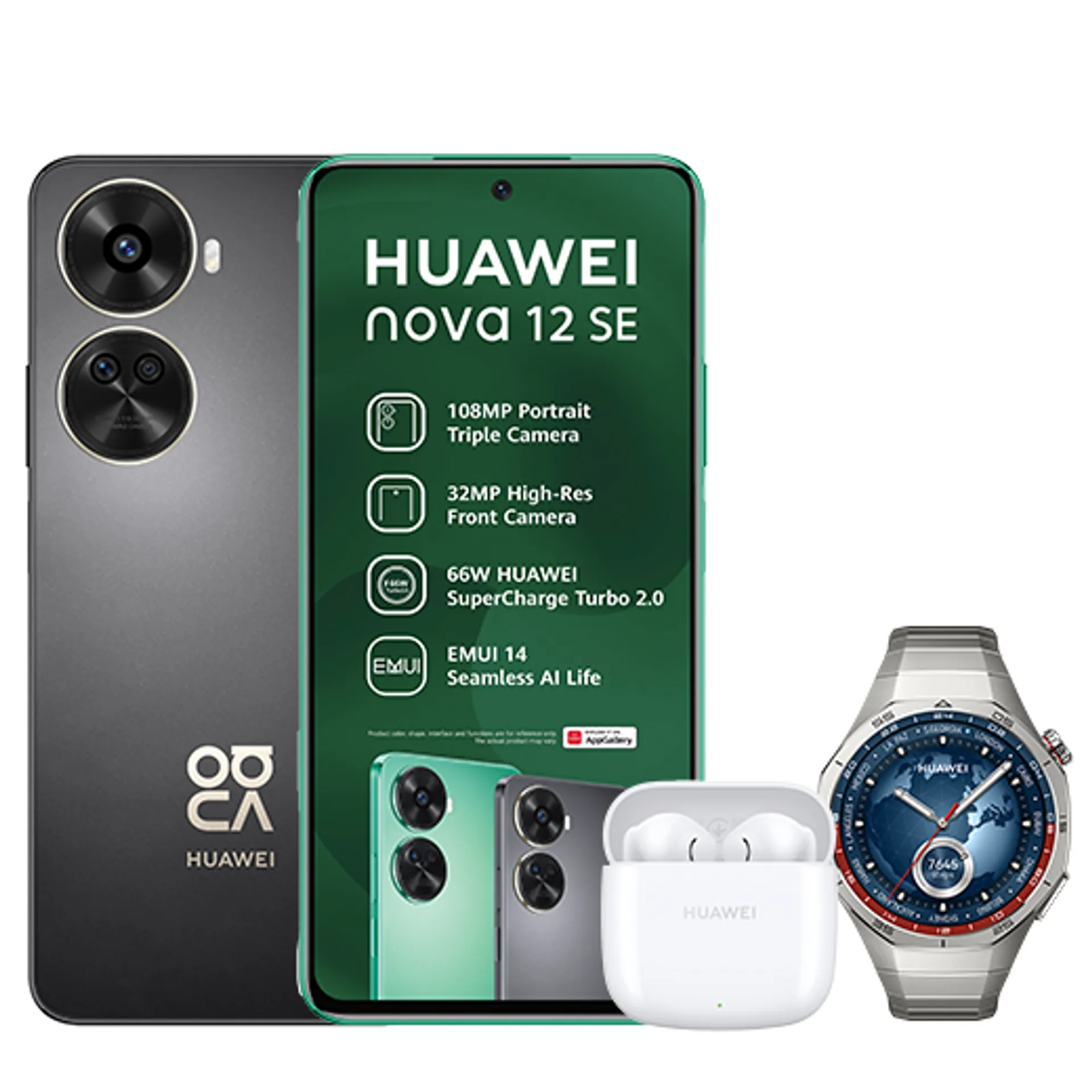 Huawei Nova 12SE Plus Freebuds SE 2 Black Huawei Watch GT5 Pro Titanium slide