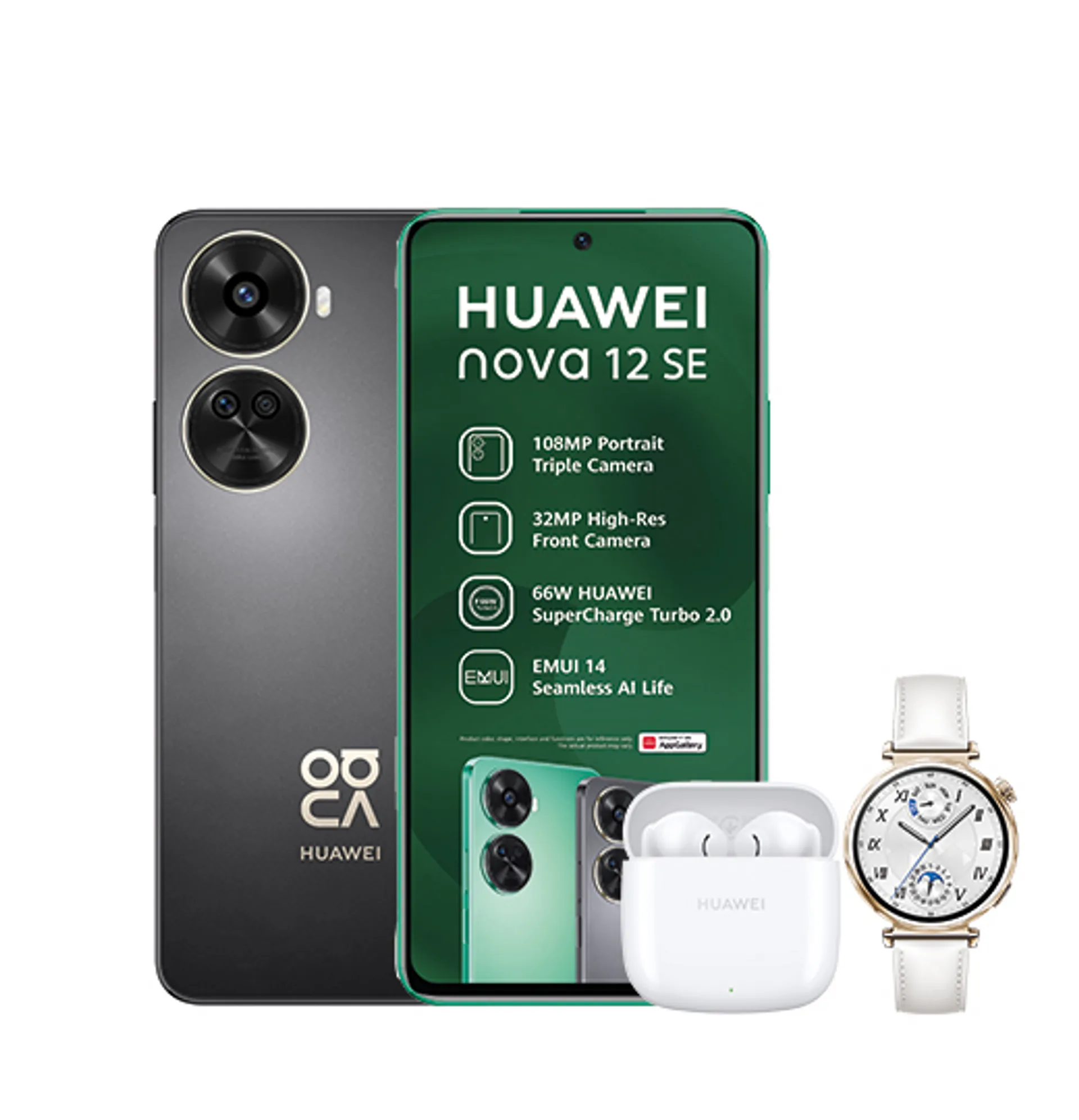 Huawei Nova 12SE Plus Freebuds SE 2 Black Huawei Watch GT5 White slide
