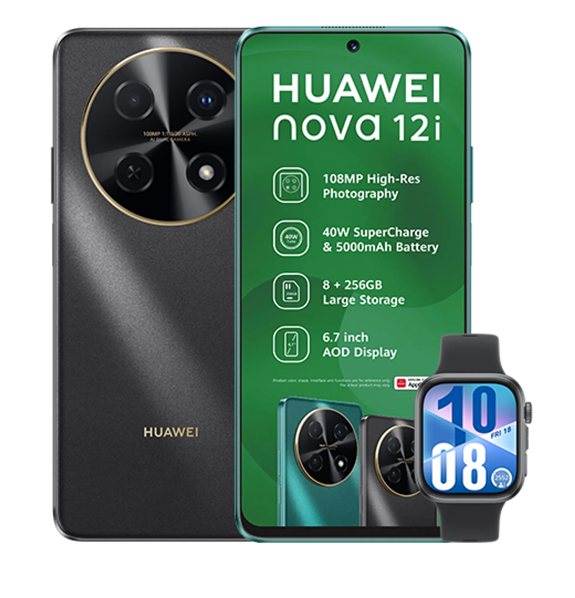 Huawei Nova 12i Starry Black Huawei Watch Fit4 Black slide