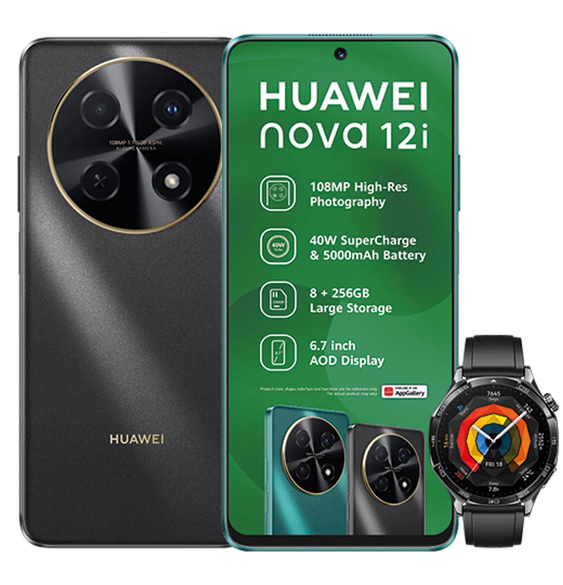 Huawei Nova 12i Starry Black Huawei Watch GT5 Black slide