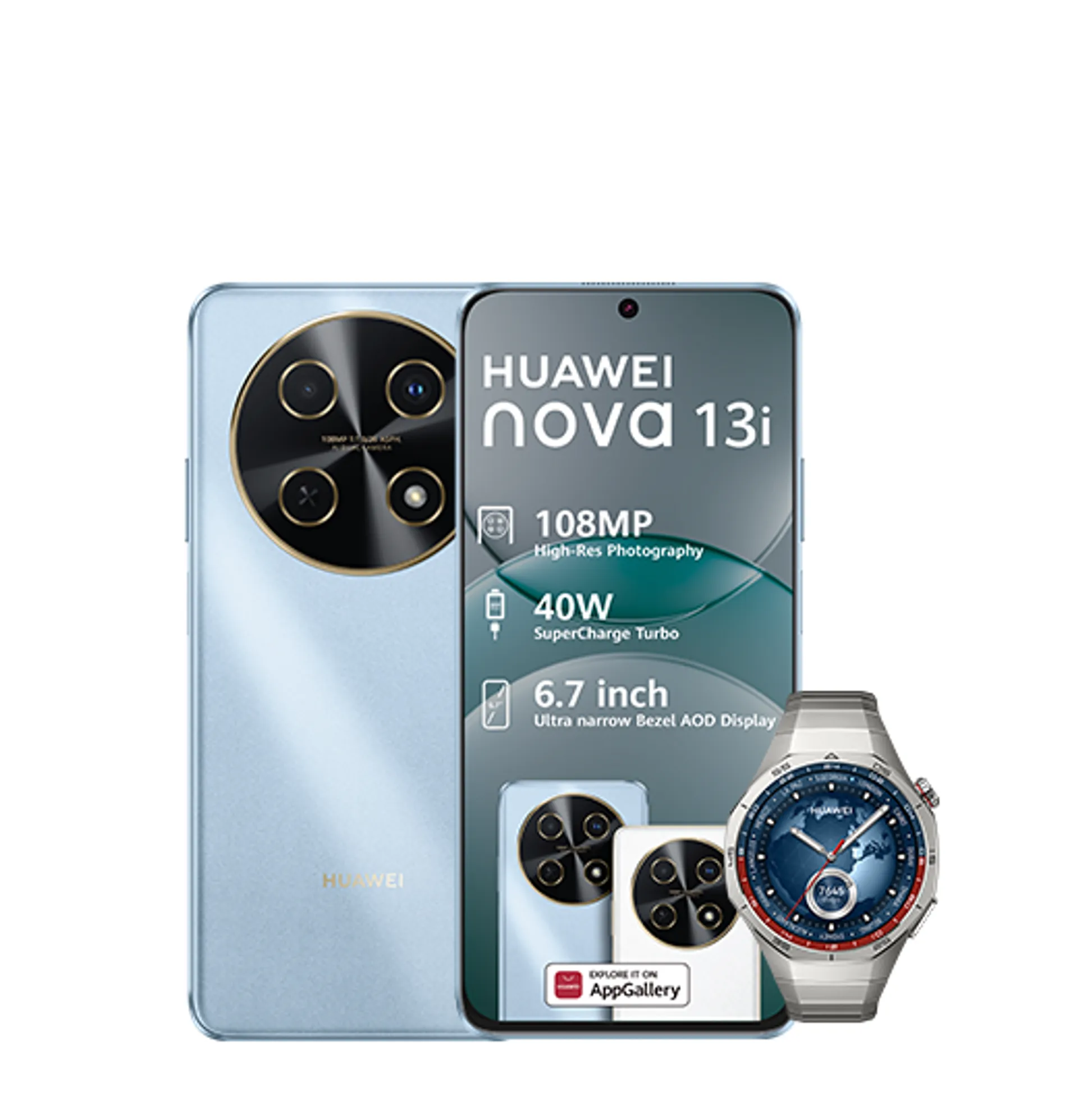 Huawei Nova 13i Blue Huawei Watch GT5 Pro Titanium slide