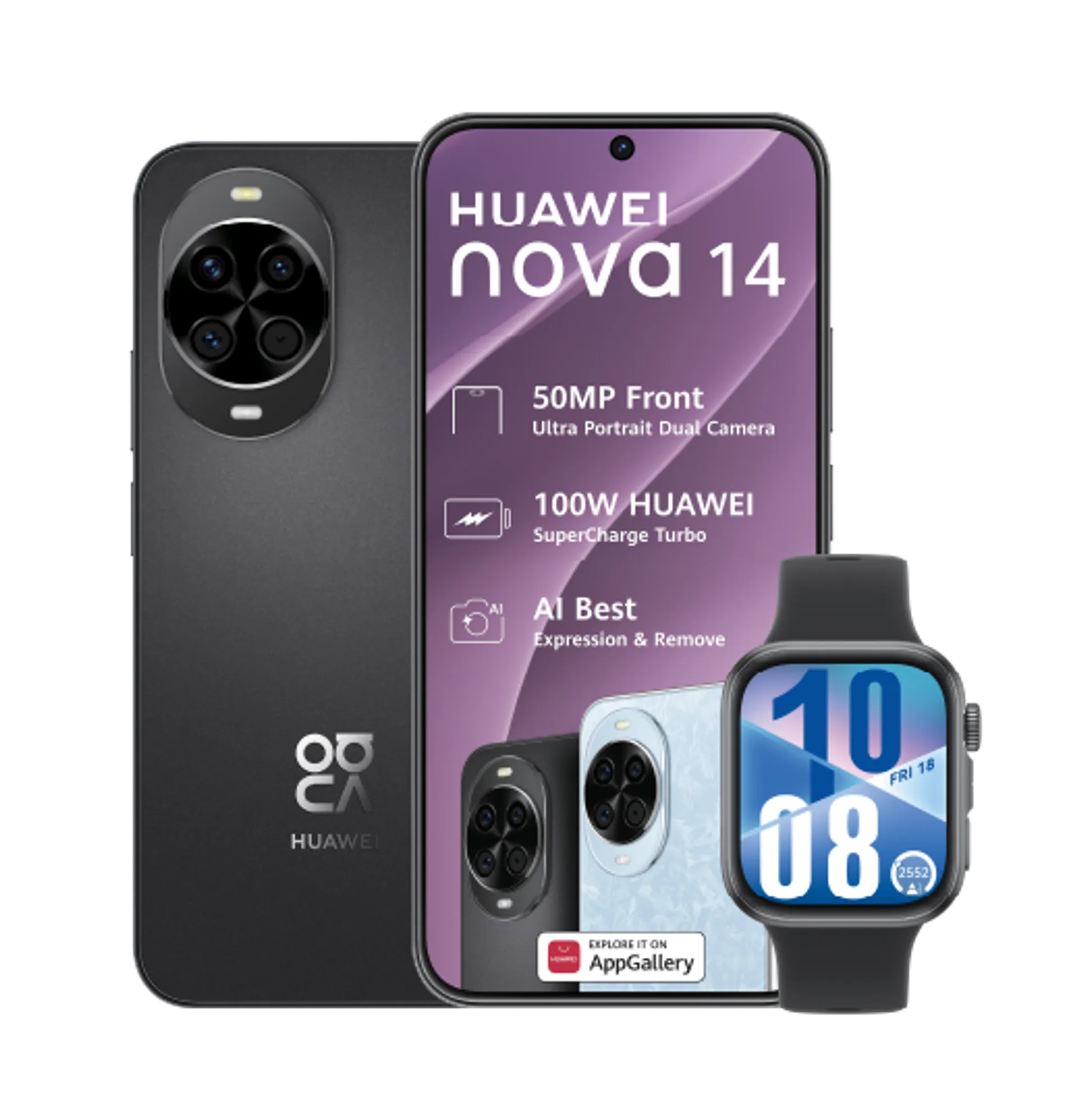 Huawei Nova 14 Black Huawei Watch Fit4 Black slide