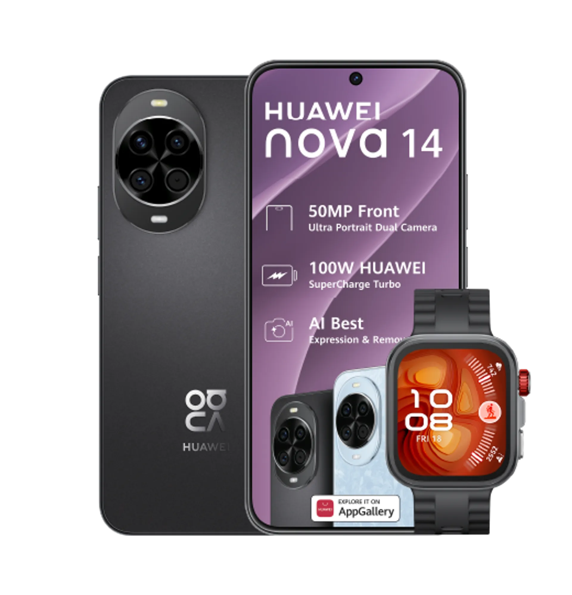 Huawei Nova 14 Black Huawei Watch Fit4 Pro Black slide