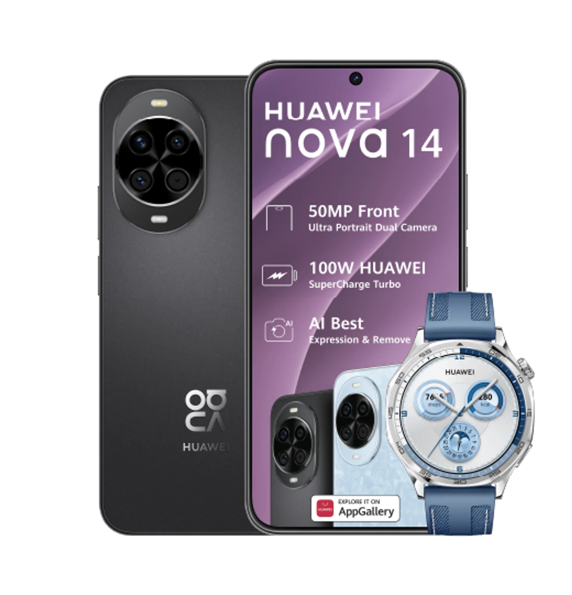 Huawei Nova 14 Black Huawei Watch GT5 Blue slide