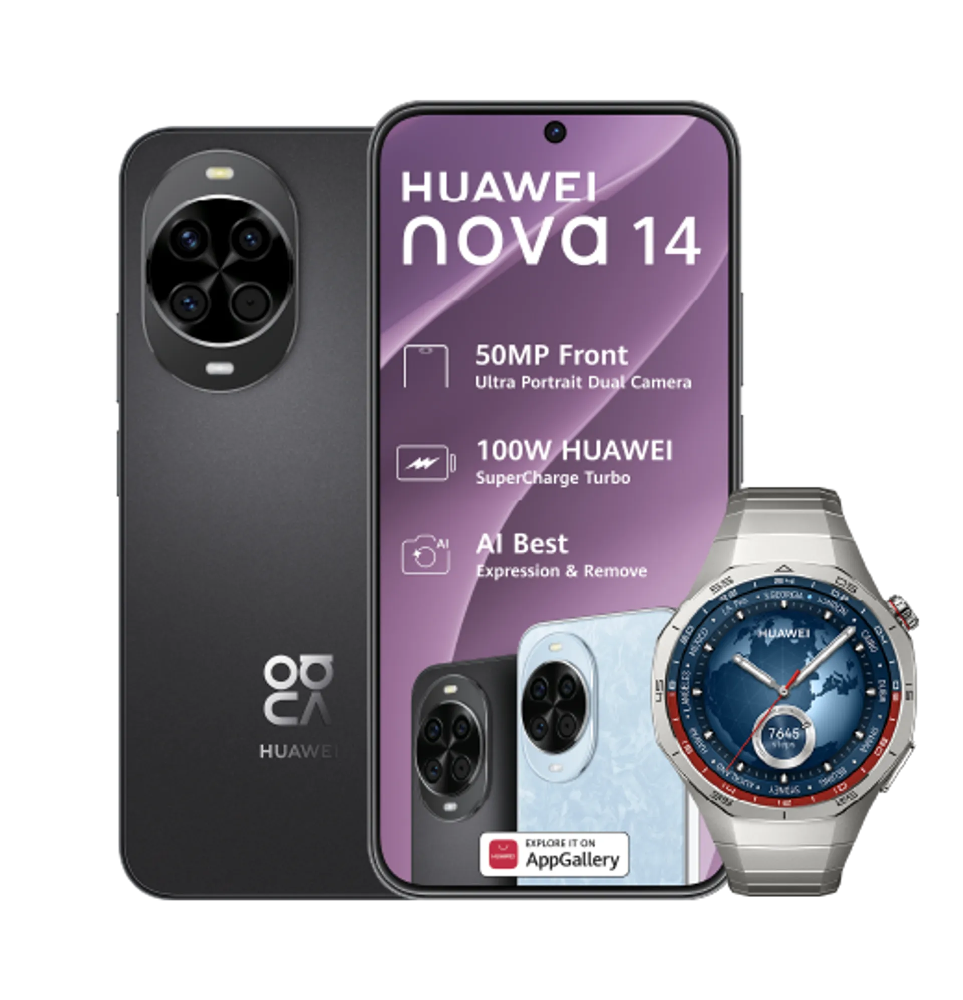 Huawei Nova 14 Black Huawei Watch GT5 Pro Titanium slide
