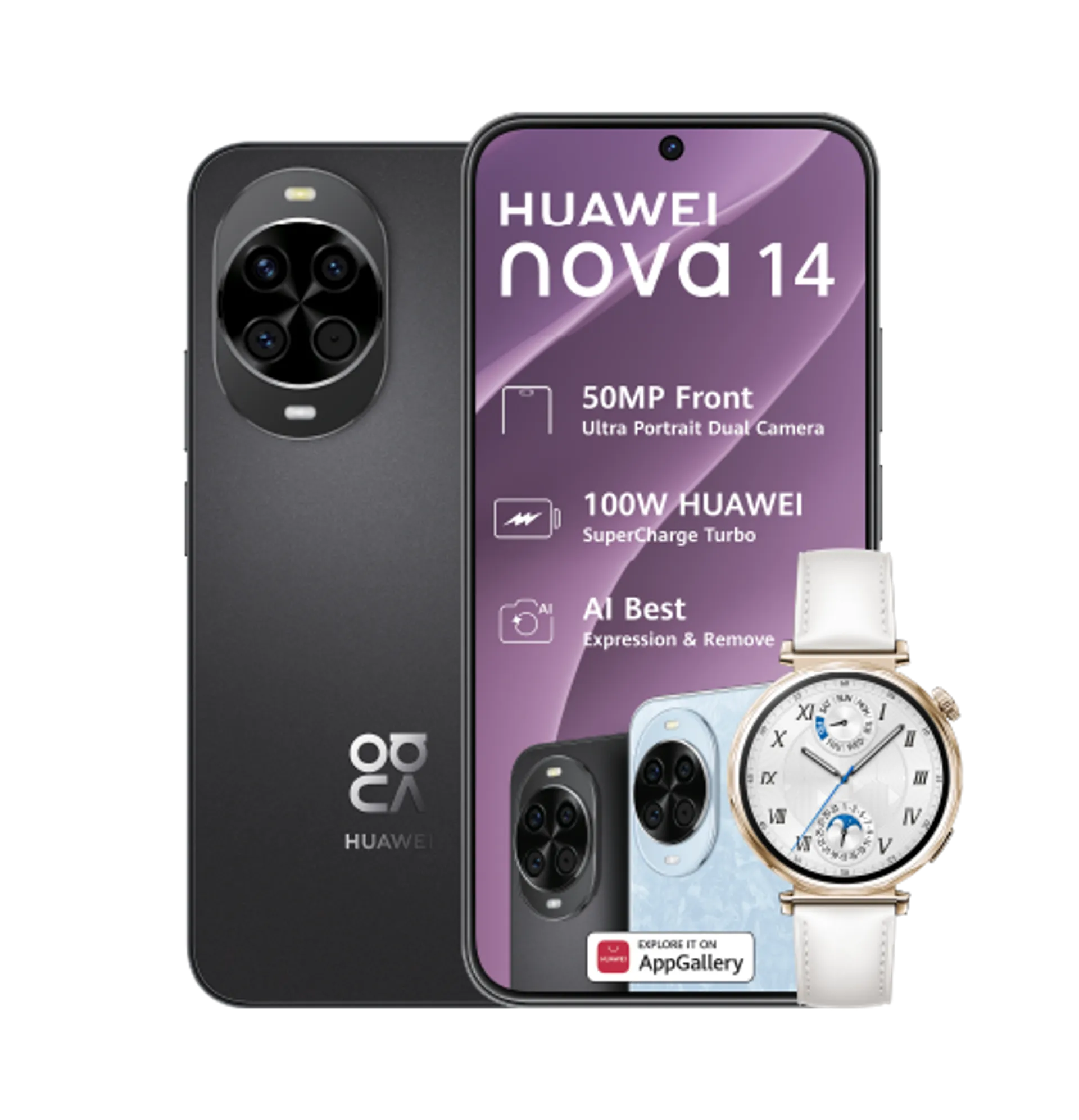 Huawei Nova 14 Black Huawei Watch GT5 White slide