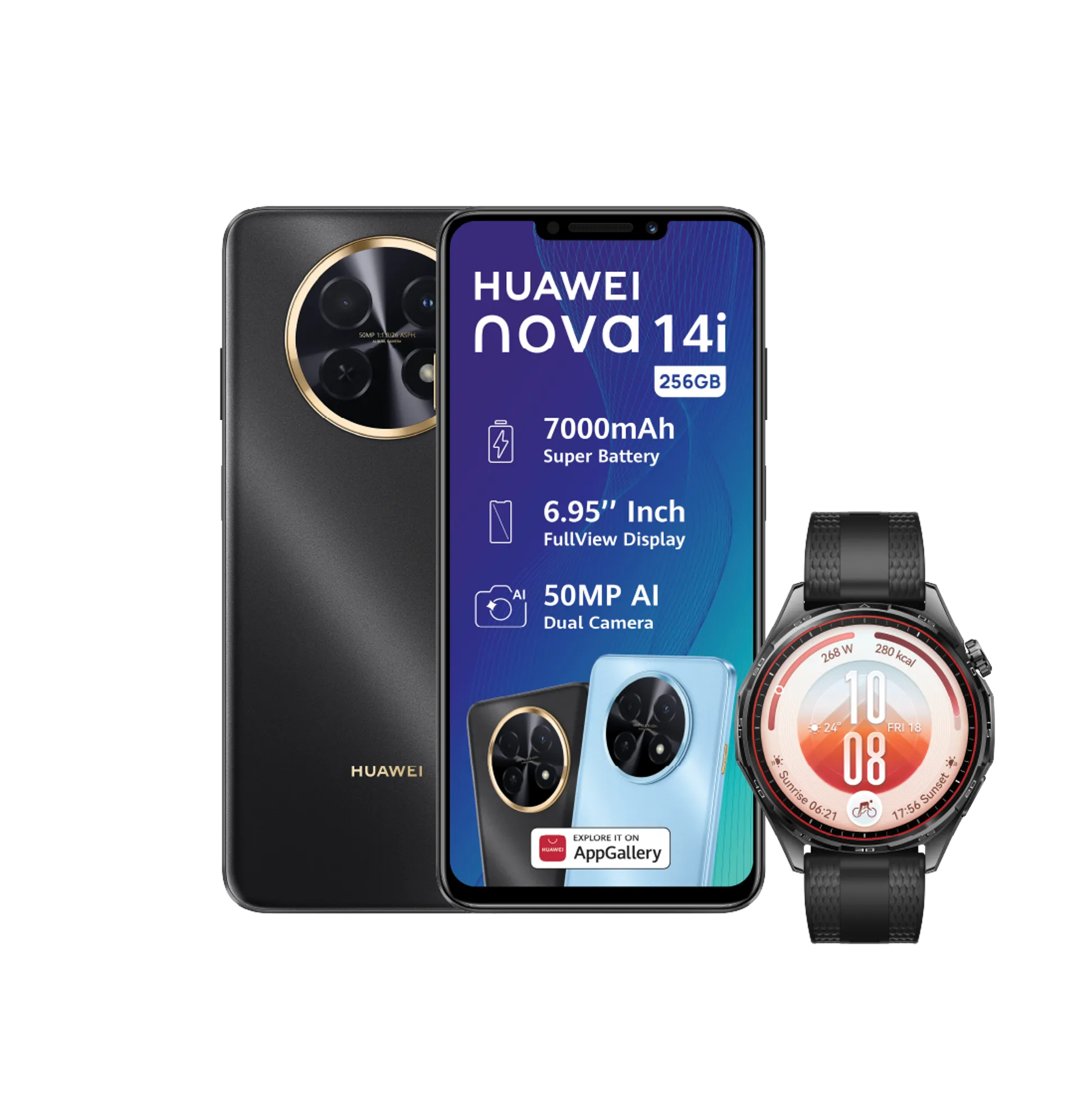 Huawei Nova 14i Black Huawei Watch GT7 Black slide