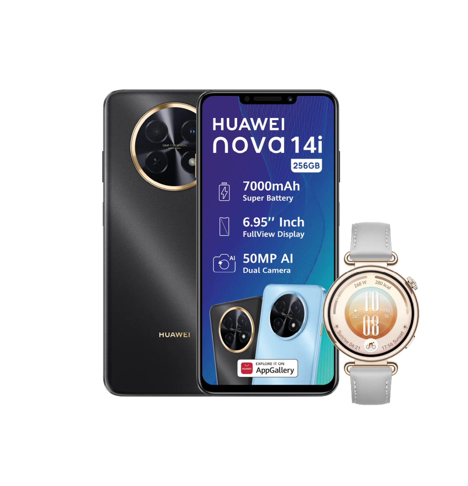 Huawei Nova 14i Black Huawei Watch GT7 Grey slide
