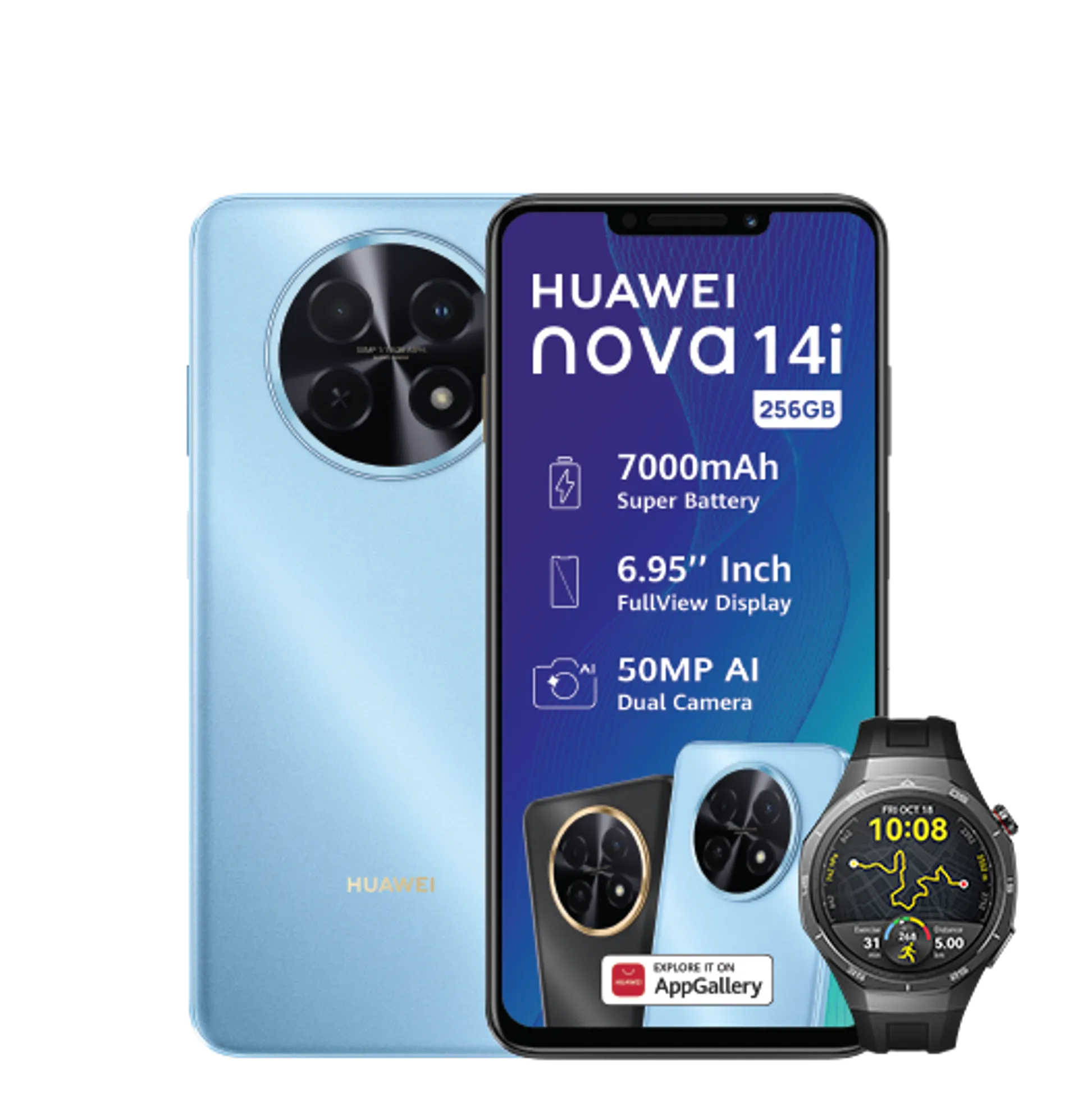 Huawei Nova 14i Blue Huawei Watch GT5 Pro Black slide