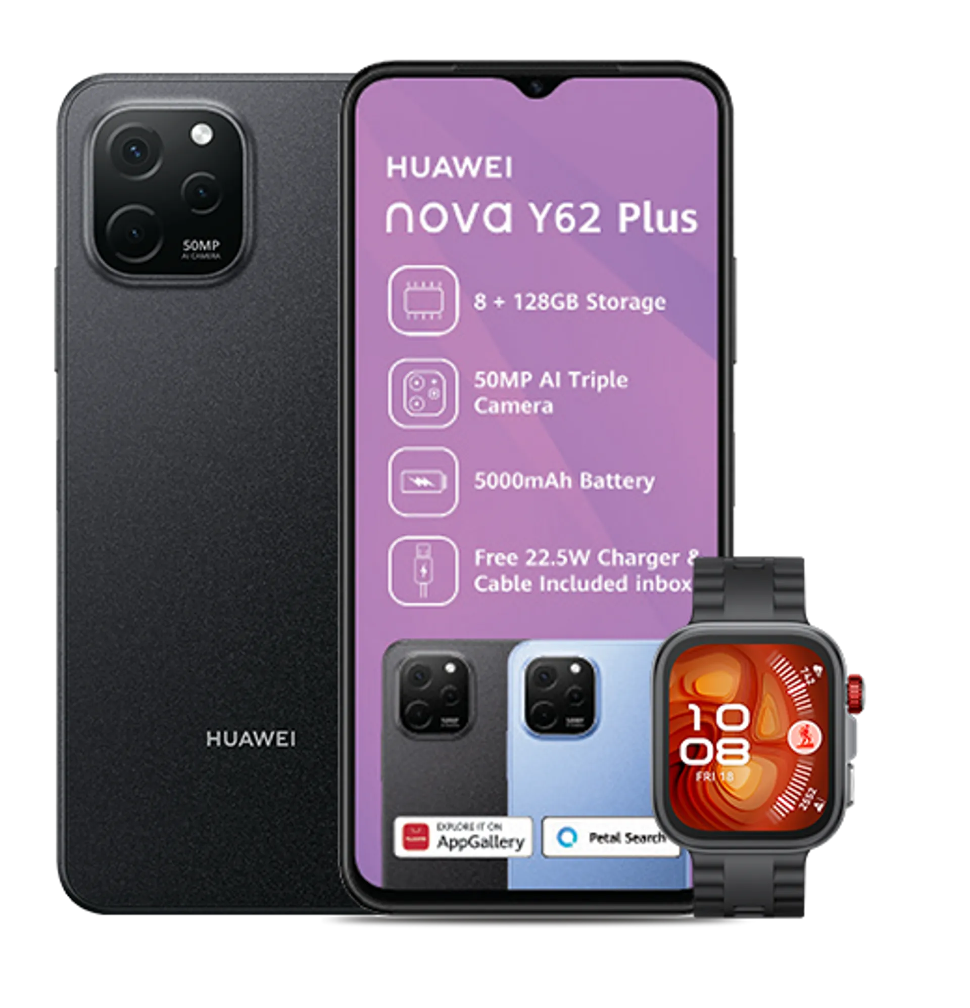 Huawei Nova Y62 Plus Midnight Black Huawei Watch Fit4 Pro Black slide