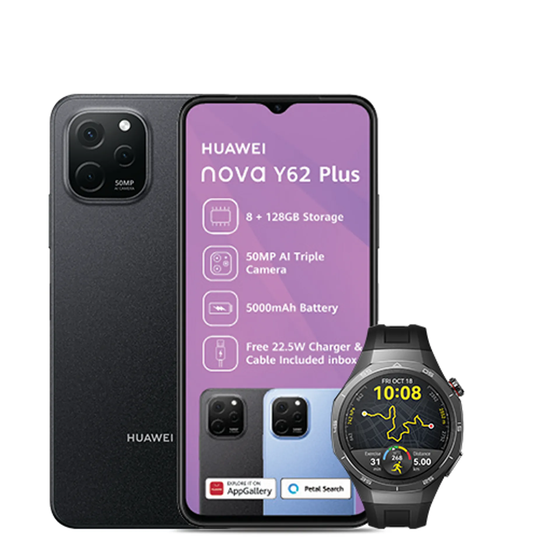 Huawei Nova Y62 Plus Midnight Black Huawei Watch GT5 Pro Black slide