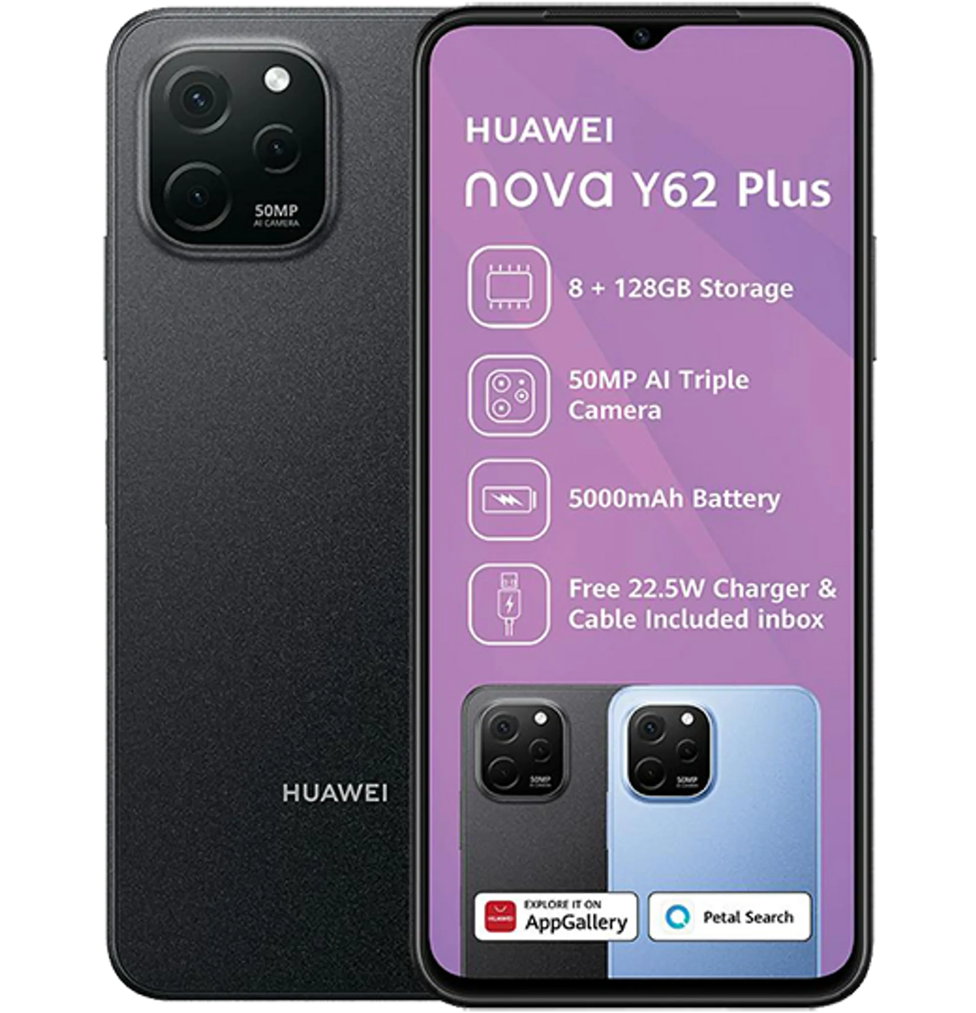Huawei Nova Y62 Plus Midnight Black slide