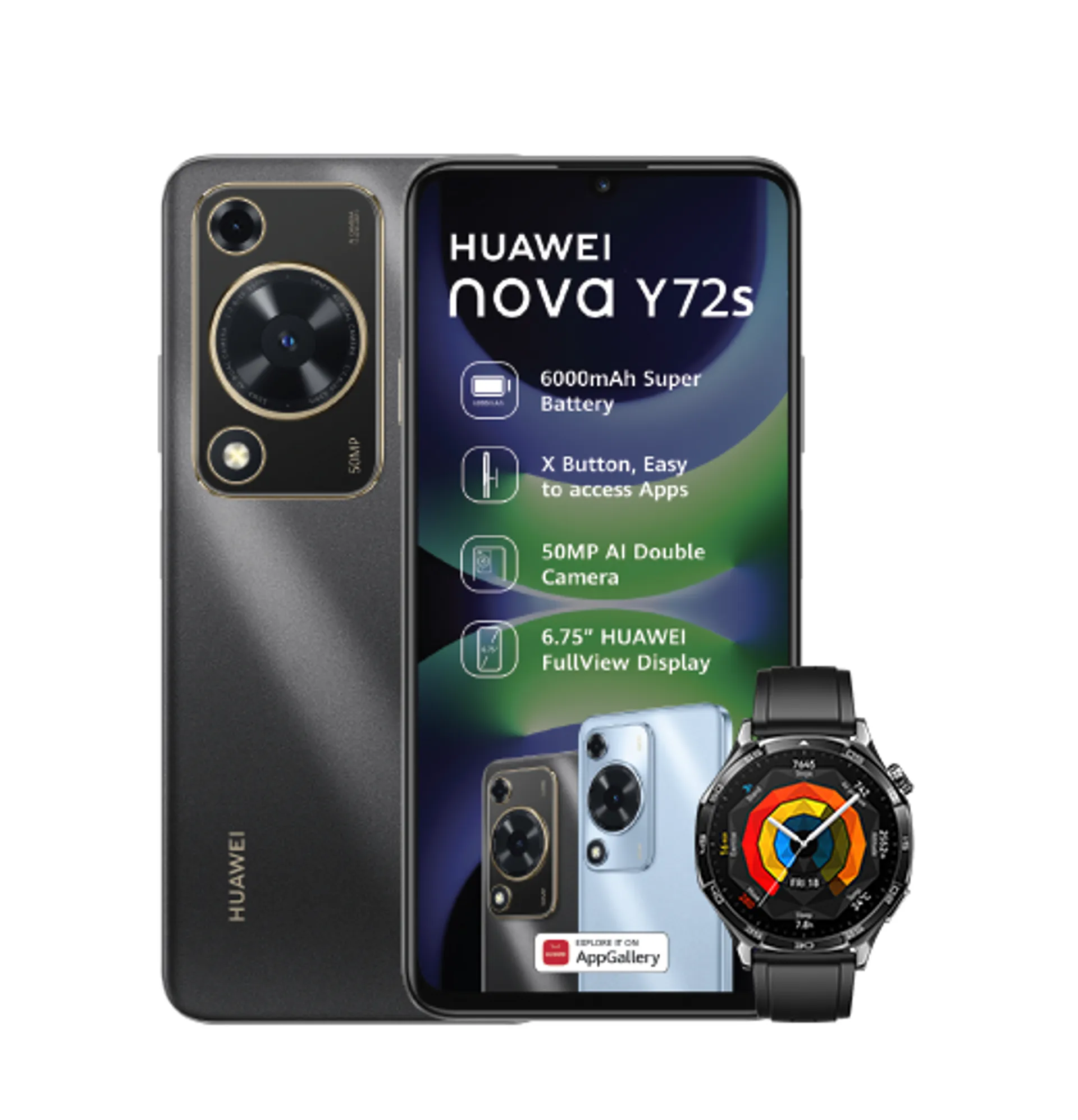 Huawei Nova Y72s Black Huawei Watch GT5 Black slide