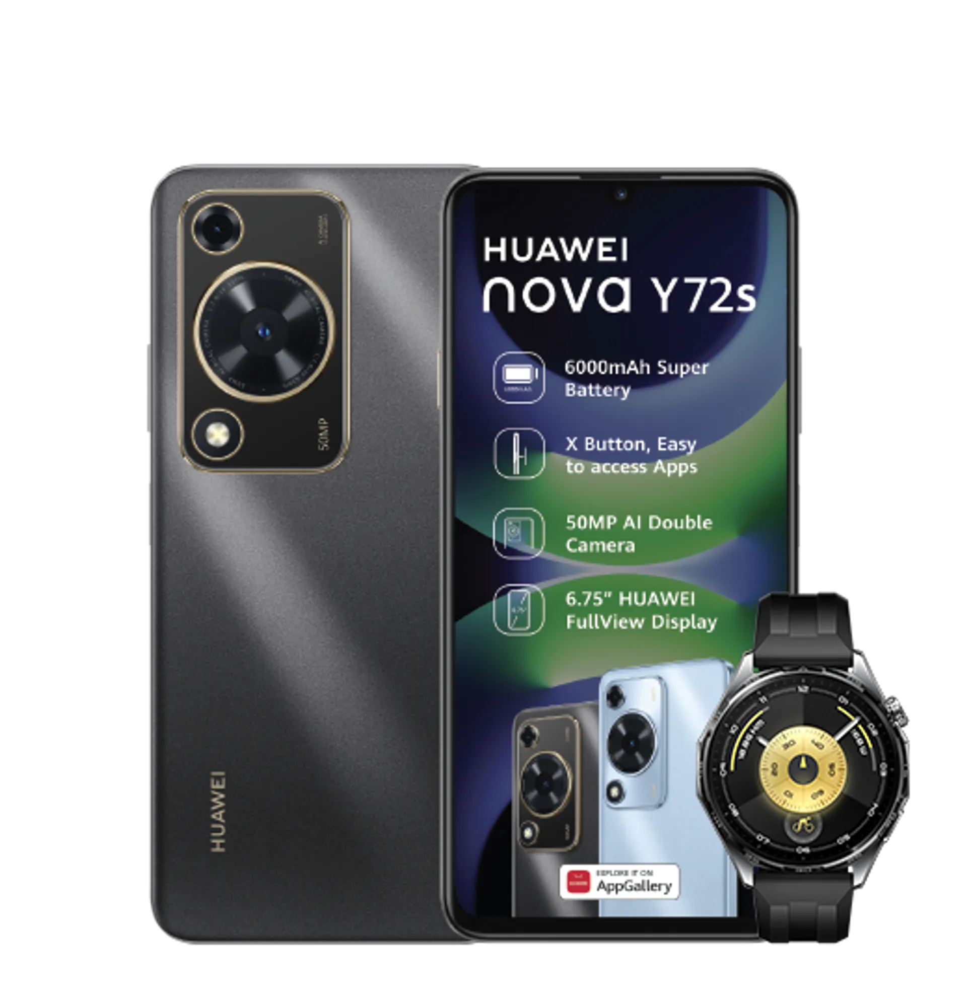 Huawei Nova Y72s Black Huawei Watch GT6 Black slide