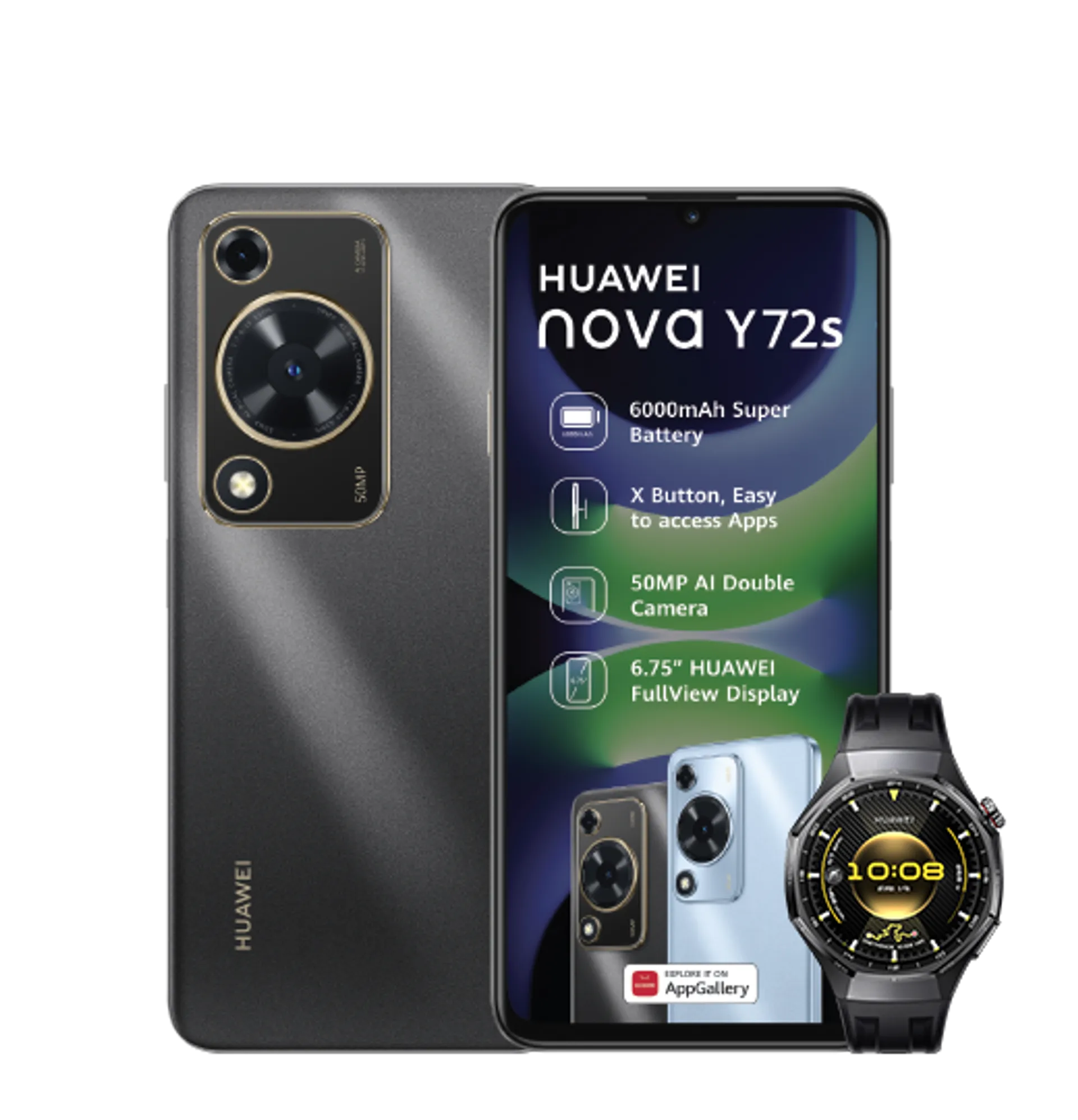 Huawei Nova Y72s Black Huawei Watch GT6 Pro Black slide