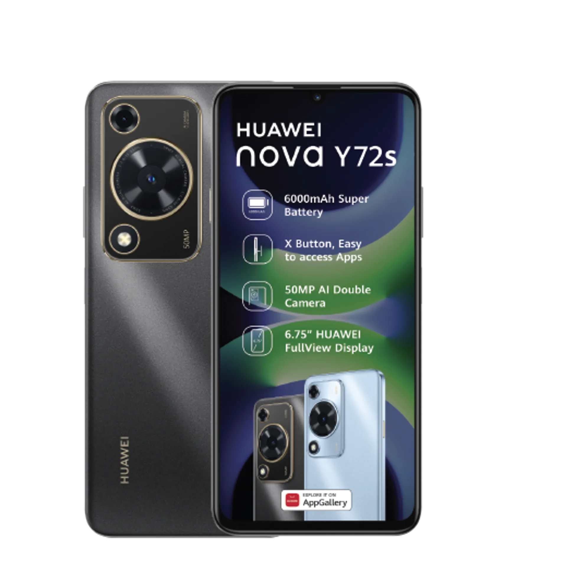 Huawei Nova Y72s Black slide