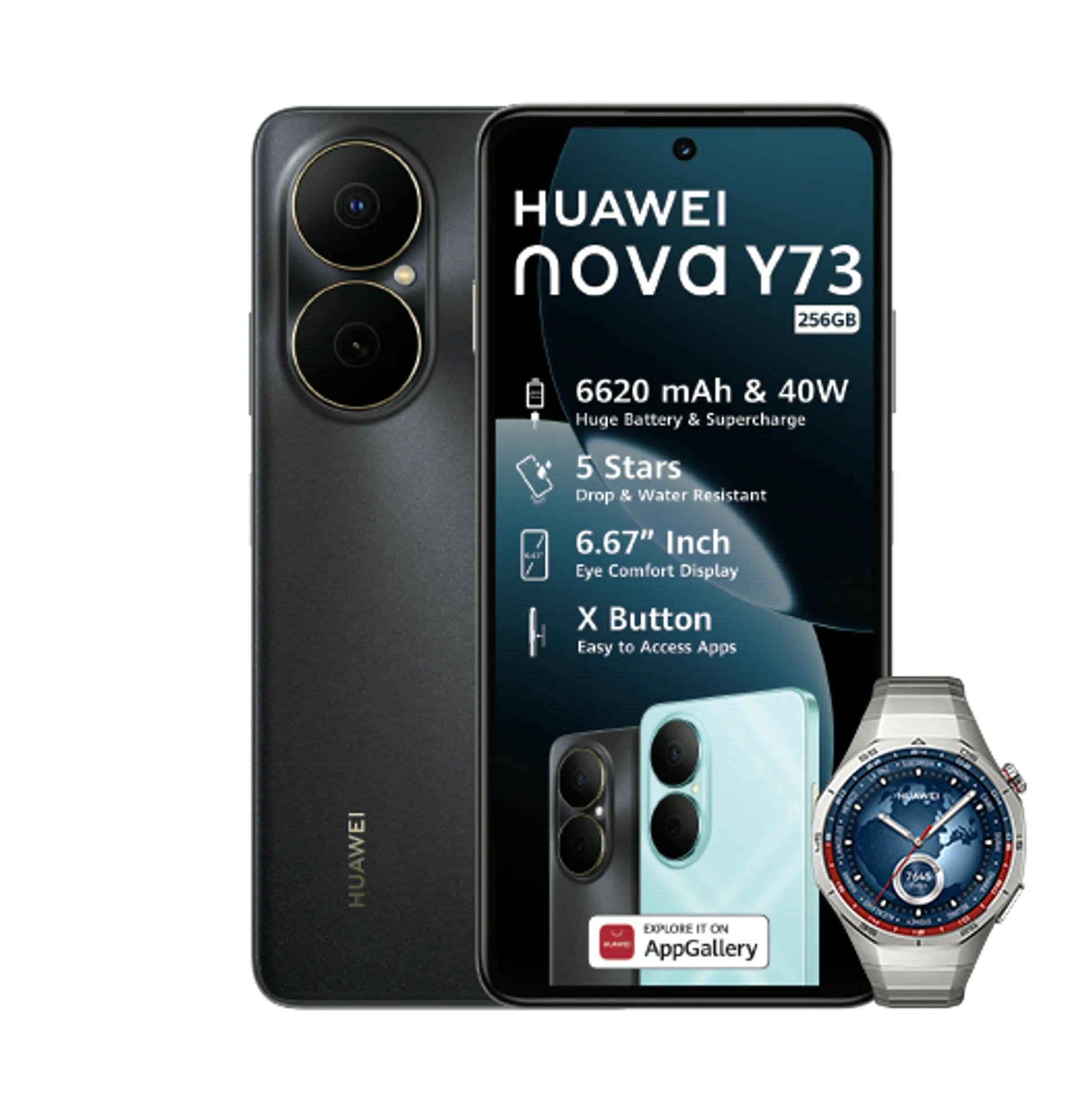 Huawei Nova Y73 Black Huawei Watch GT5 Pro Titanium slide