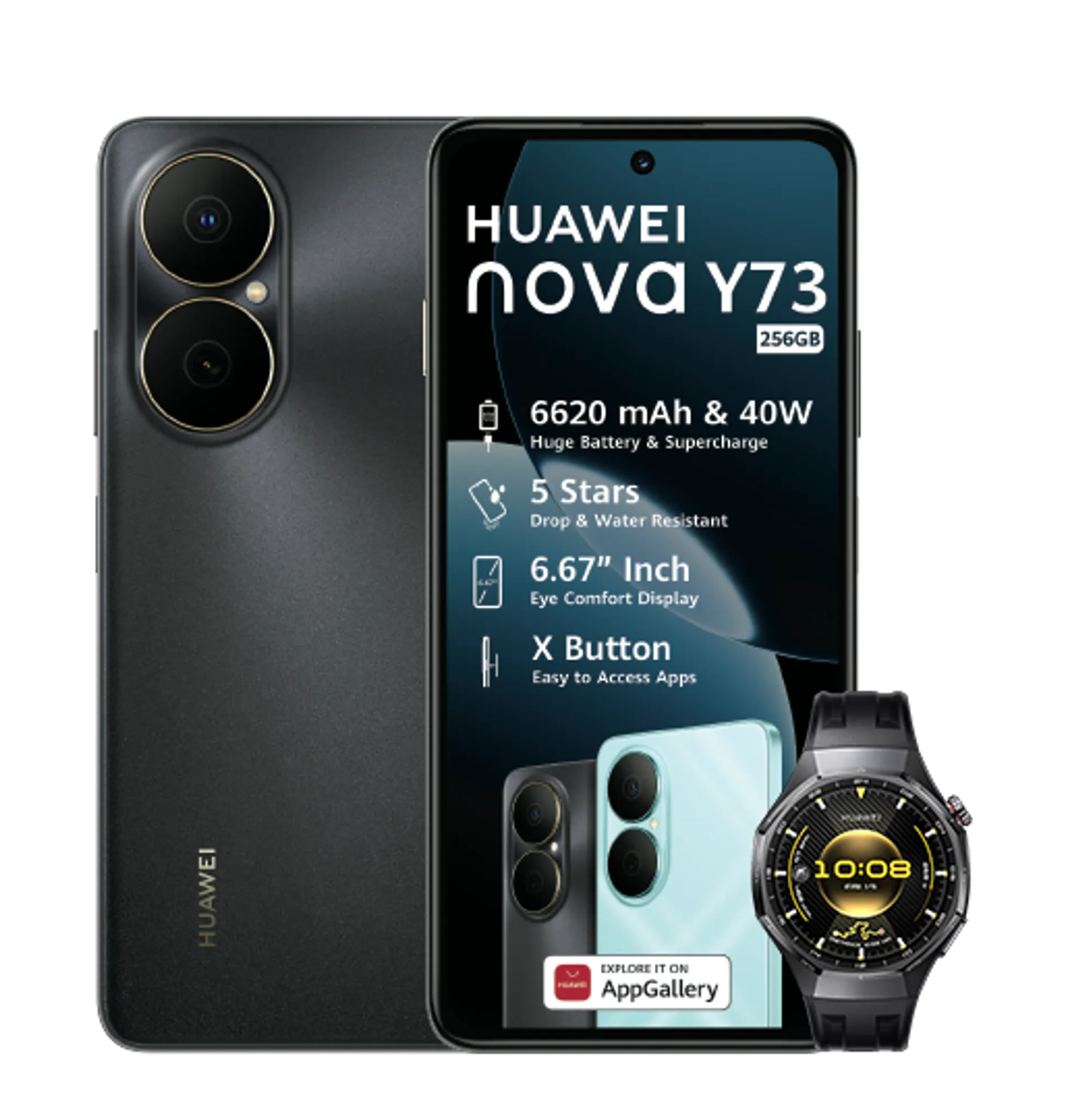 Huawei Nova Y73 Black Huawei Watch GT6 Pro Black slide