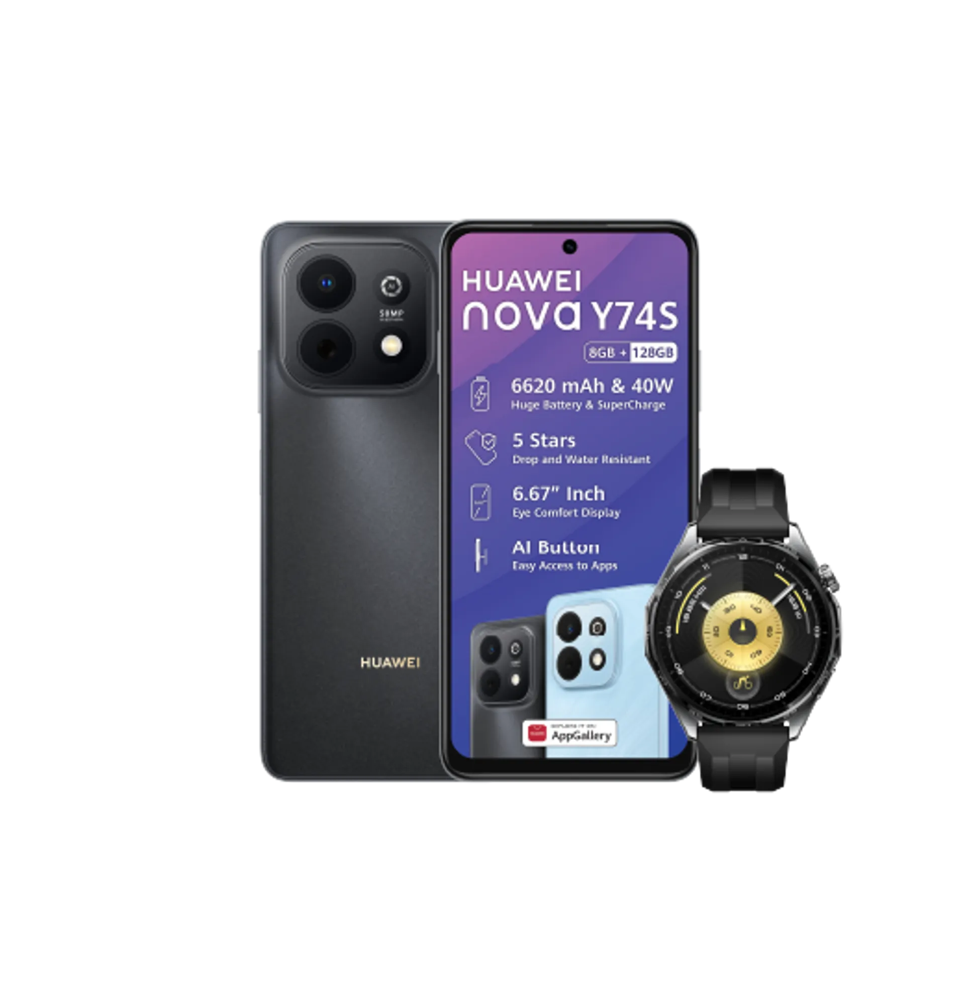 Huawei Nova Y74S Black Huawei Watch GT6 Black slide