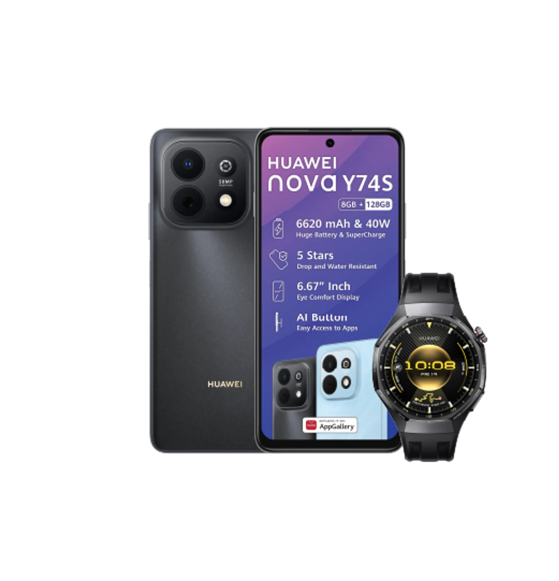 Huawei Nova Y74S Black Huawei Watch GT6 Pro Black slide