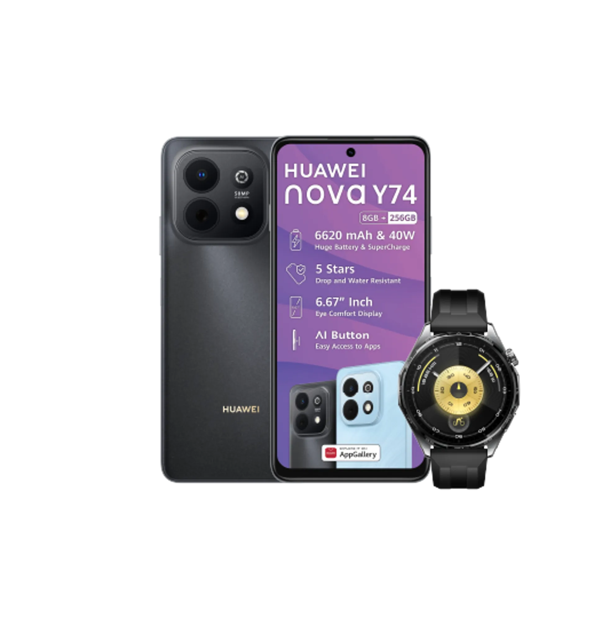 Huawei Nova Y74 Black Huawei Watch GT6 Black slide