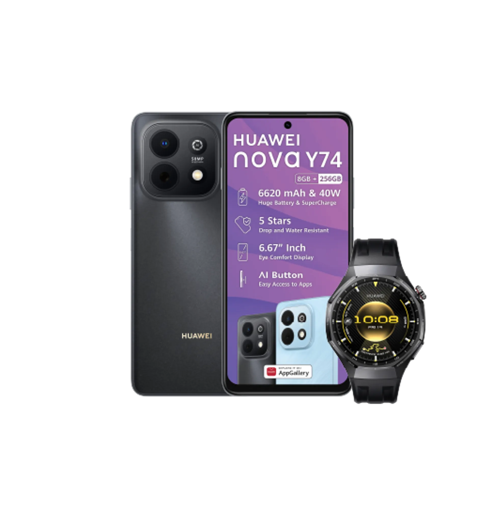 Huawei Nova Y74 Black Huawei Watch GT6 Pro Black slide