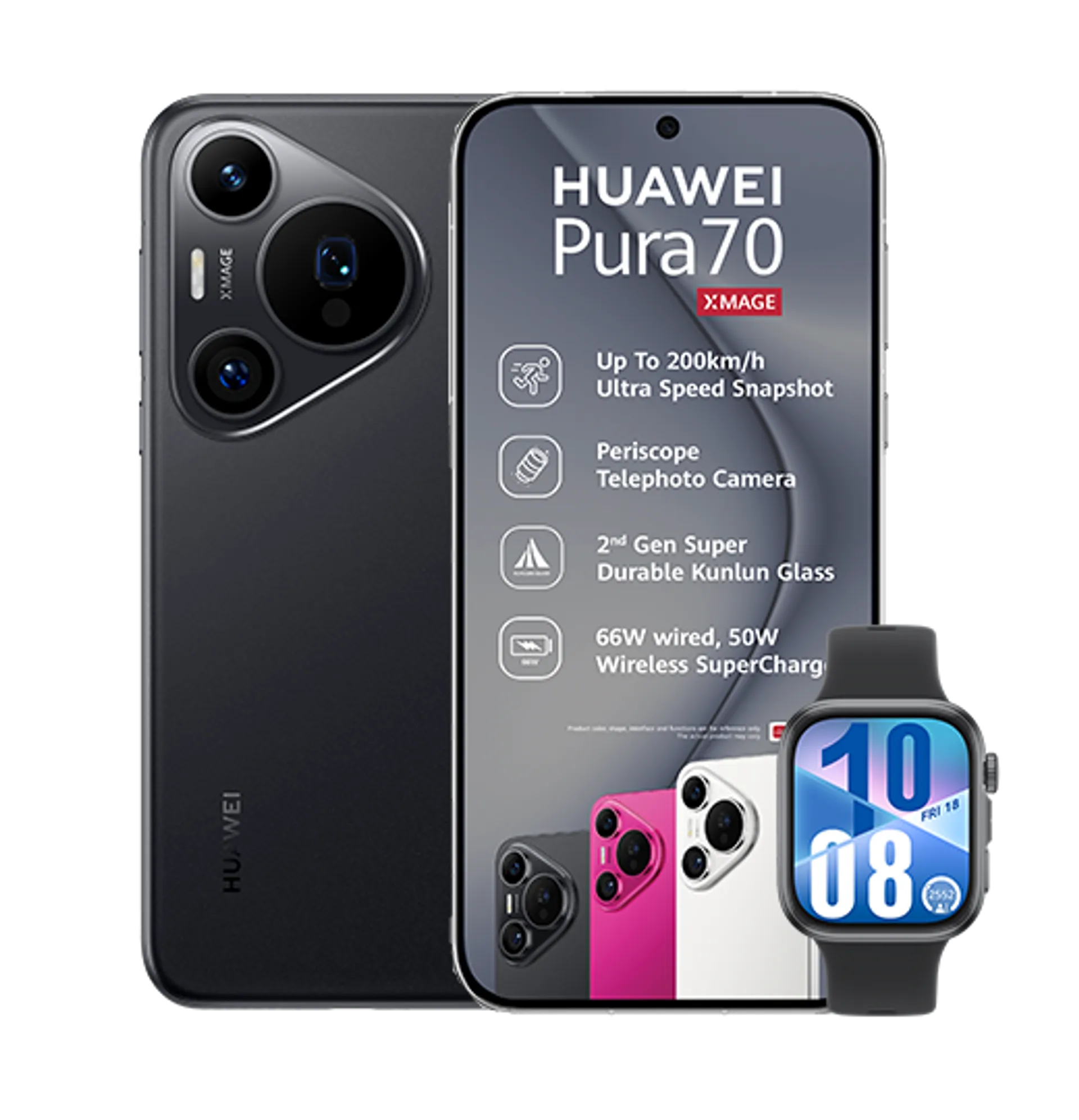 Huawei Pura 70 Black Huawei Watch Fit4 Black slide