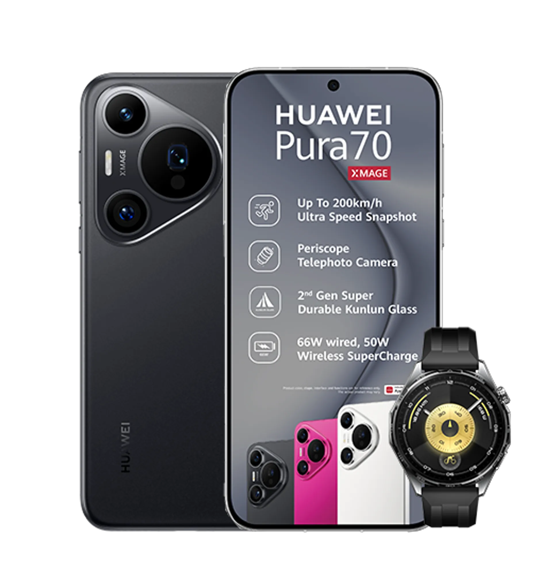 Huawei Pura 70 Black Huawei Watch GT6 Black slide