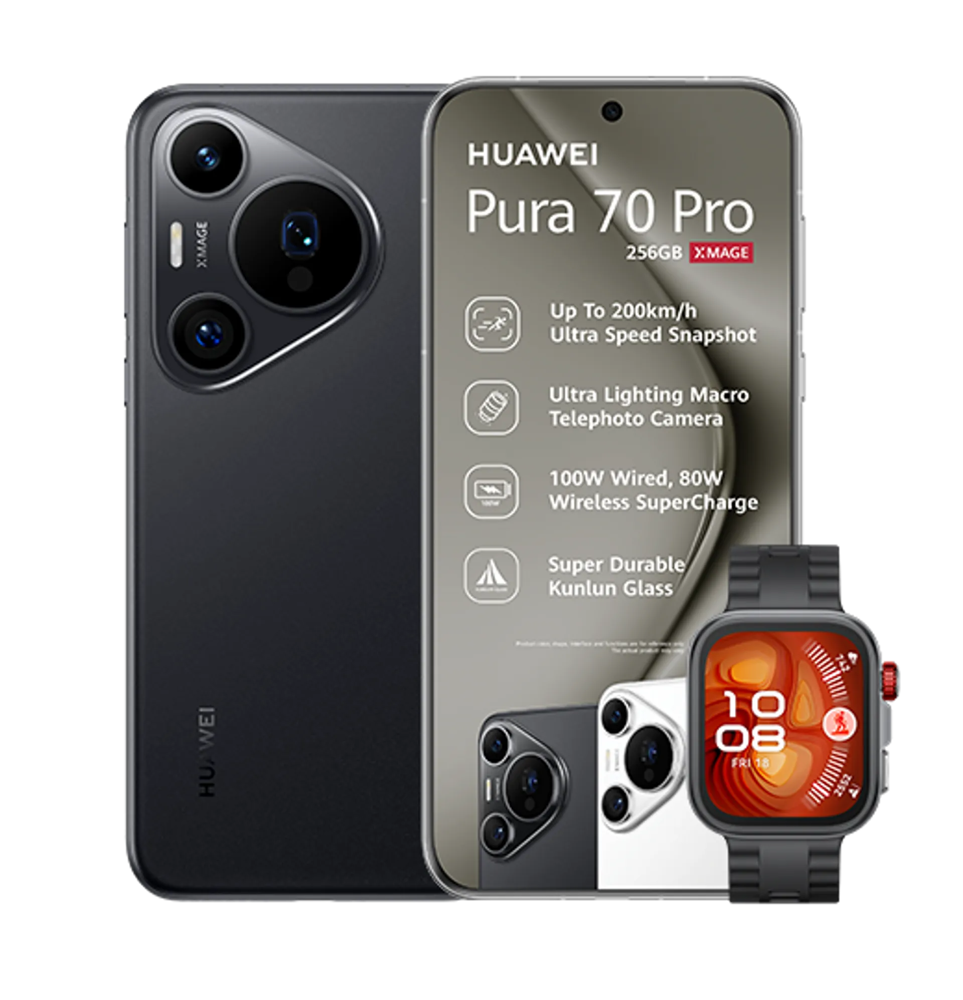 Huawei Pura 70 Pro Black Huawei Watch Fit4 Pro Black slide