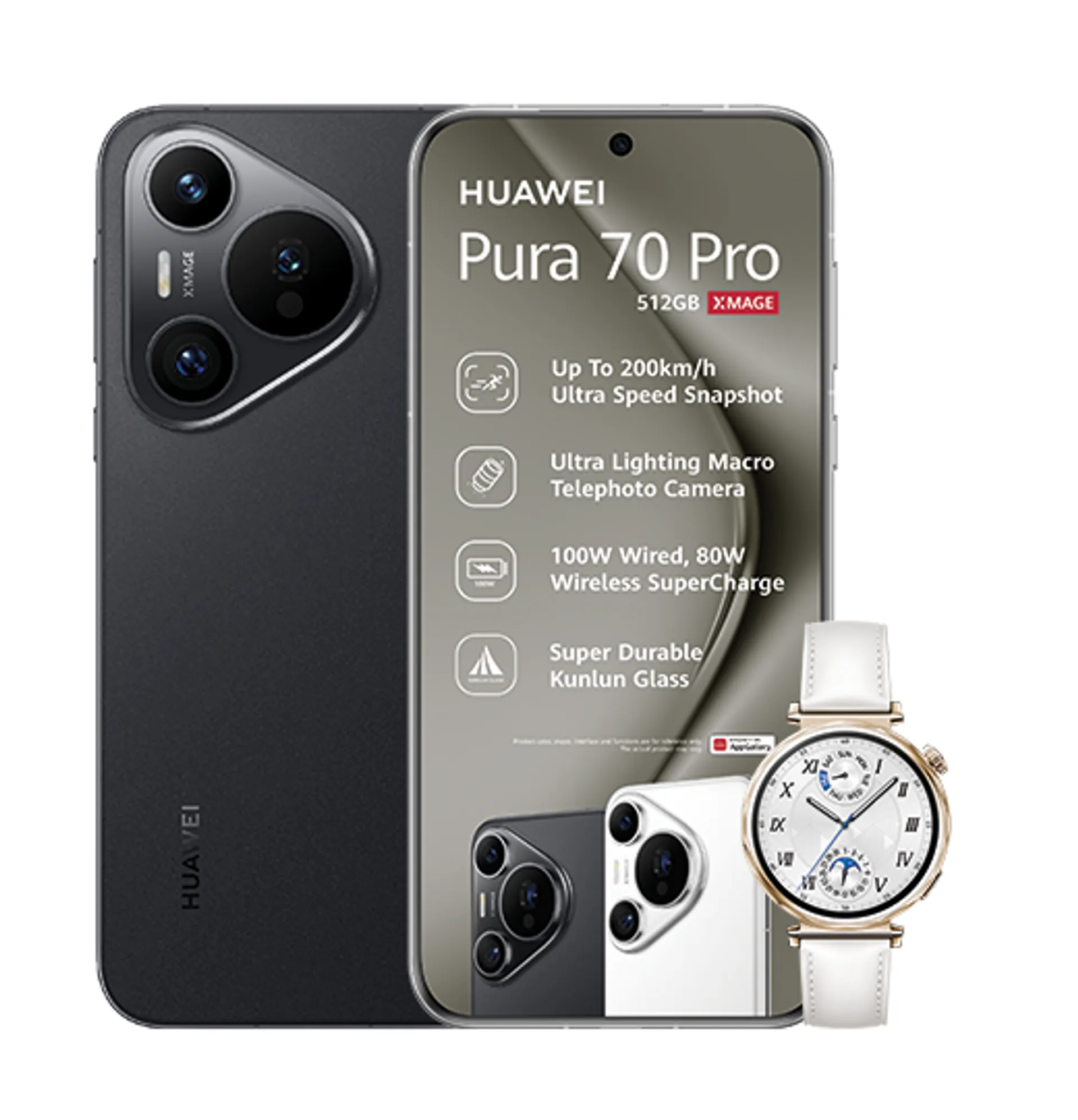 Huawei Pura 70 Pro Black Huawei Watch GT5 White slide