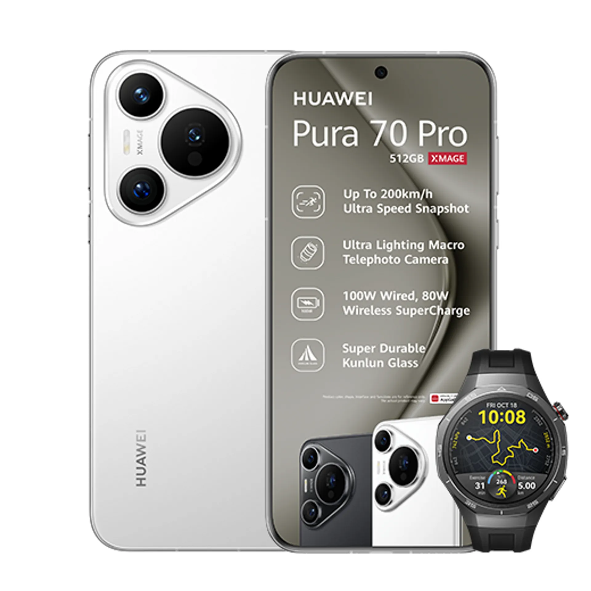 Huawei Pura 70 Pro White Huawei Watch GT5 Pro Black slide